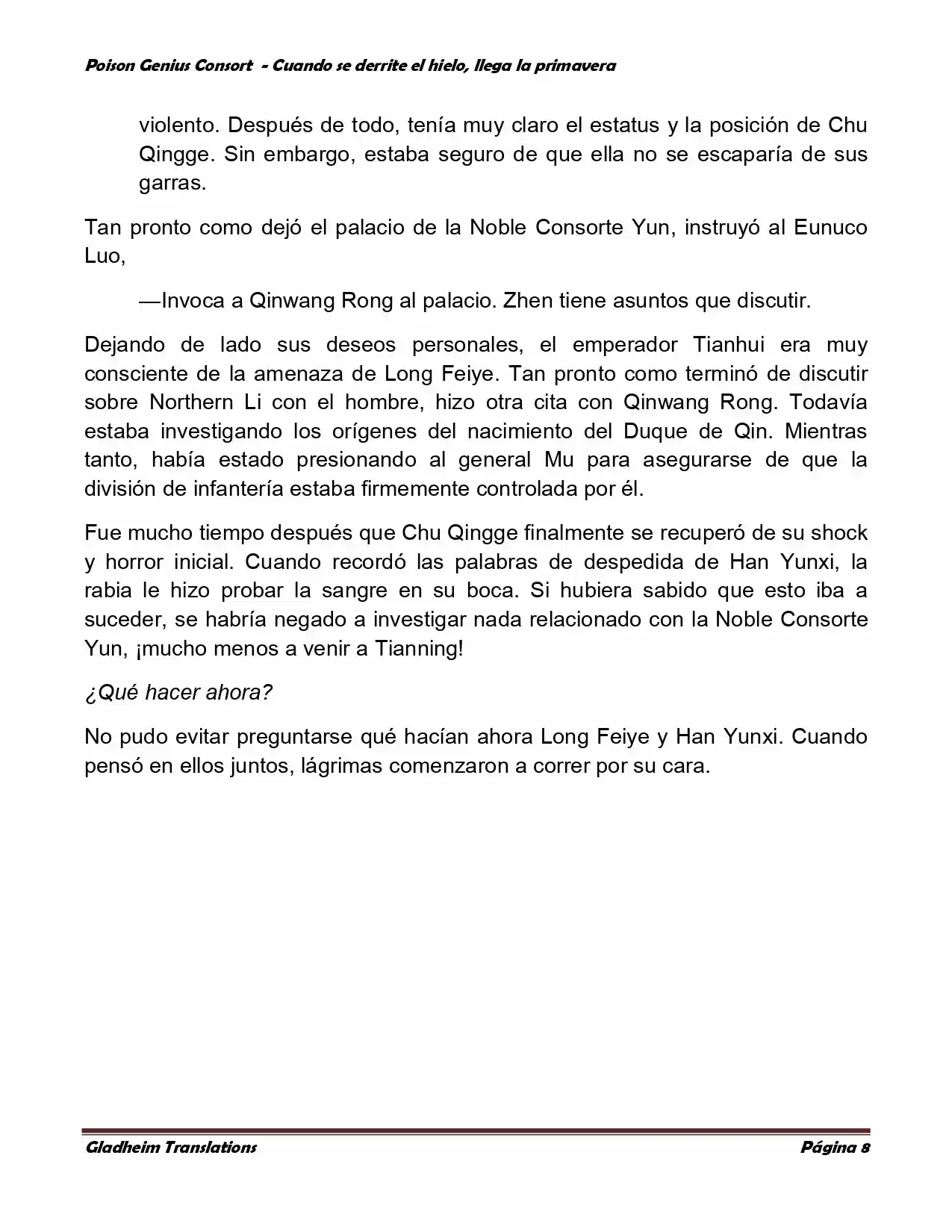 Poison Genious Consort (Novela) - Capítulo 329 - Página 8 - LectorTMOo