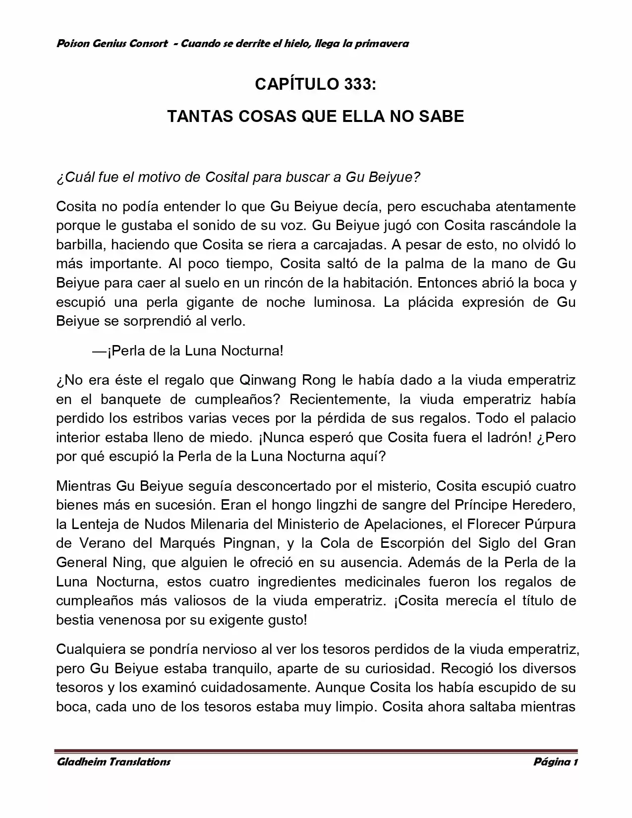 Poison Genious Consort (Novela) - Capítulo 333 - Página 1 - LectorTMOo