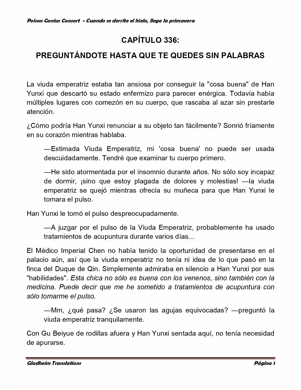 Poison Genious Consort (Novela) - Capítulo 336 - Página 1 - LectorTMOo
