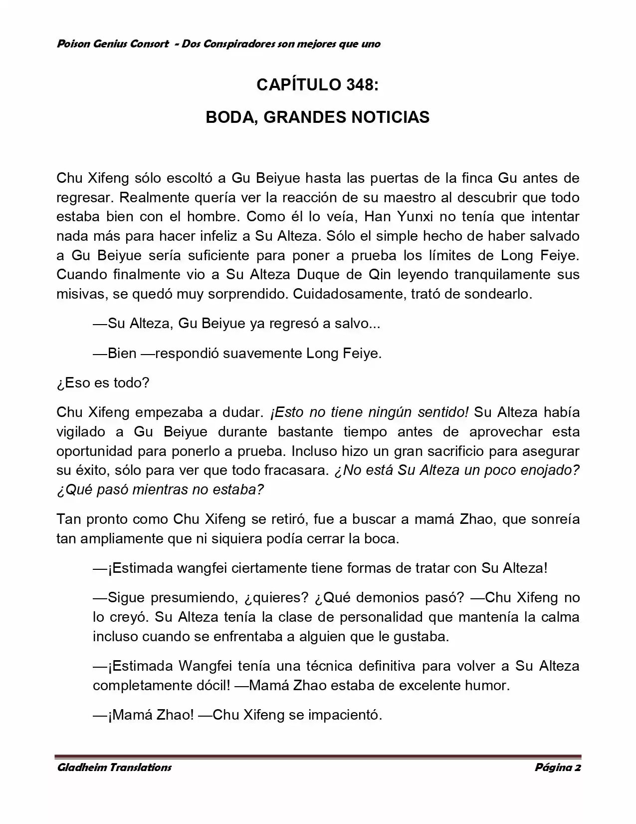 Poison Genious Consort (Novela) - Capítulo 348 - Página 2 - LectorTMOo
