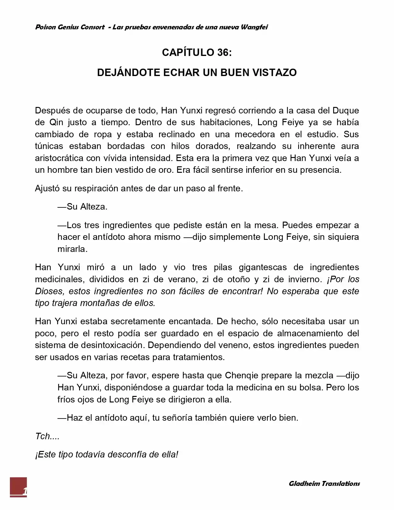 Poison Genious Consort (Novela) - Capítulo 36 - Página 1 - LectorTMOo
