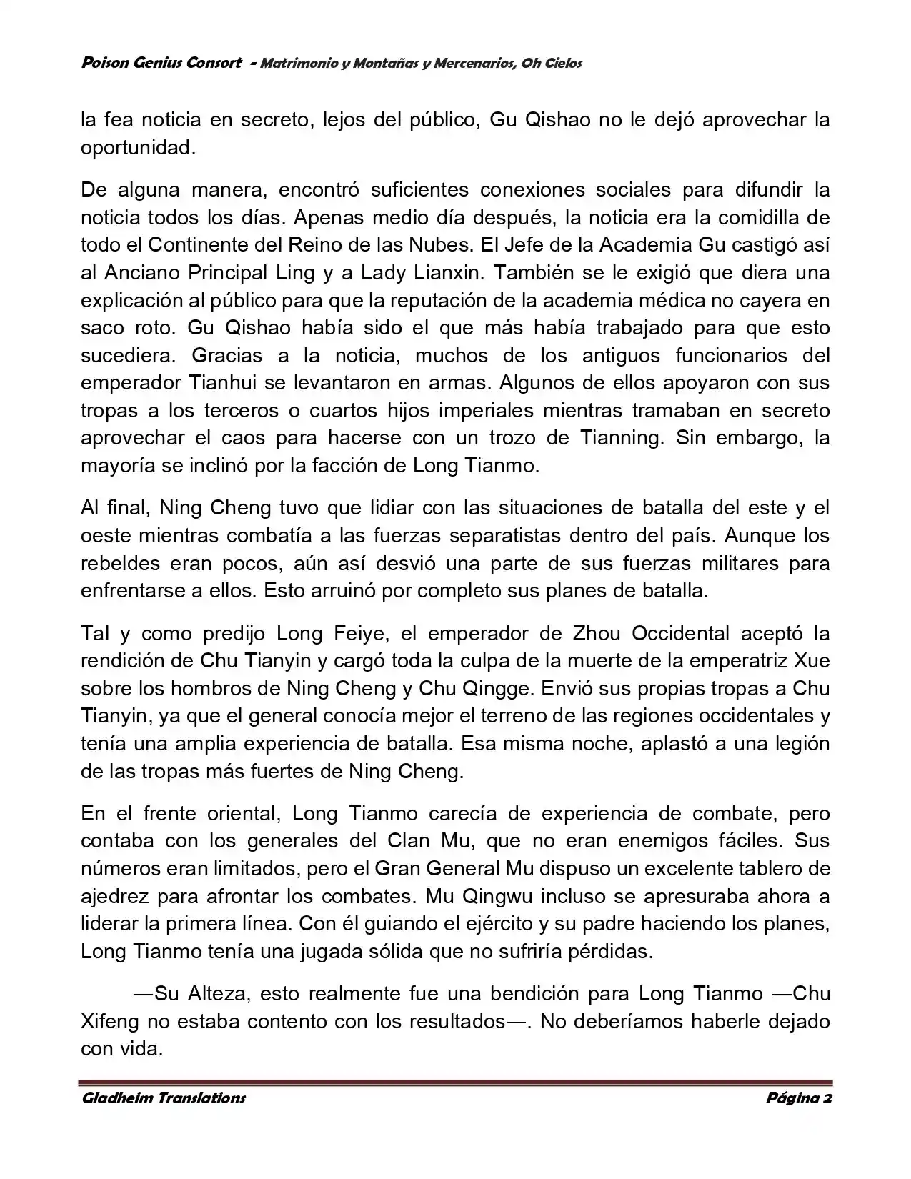 Poison Genious Consort (Novela) - Capítulo 383 - Página 2 - LectorTMOo