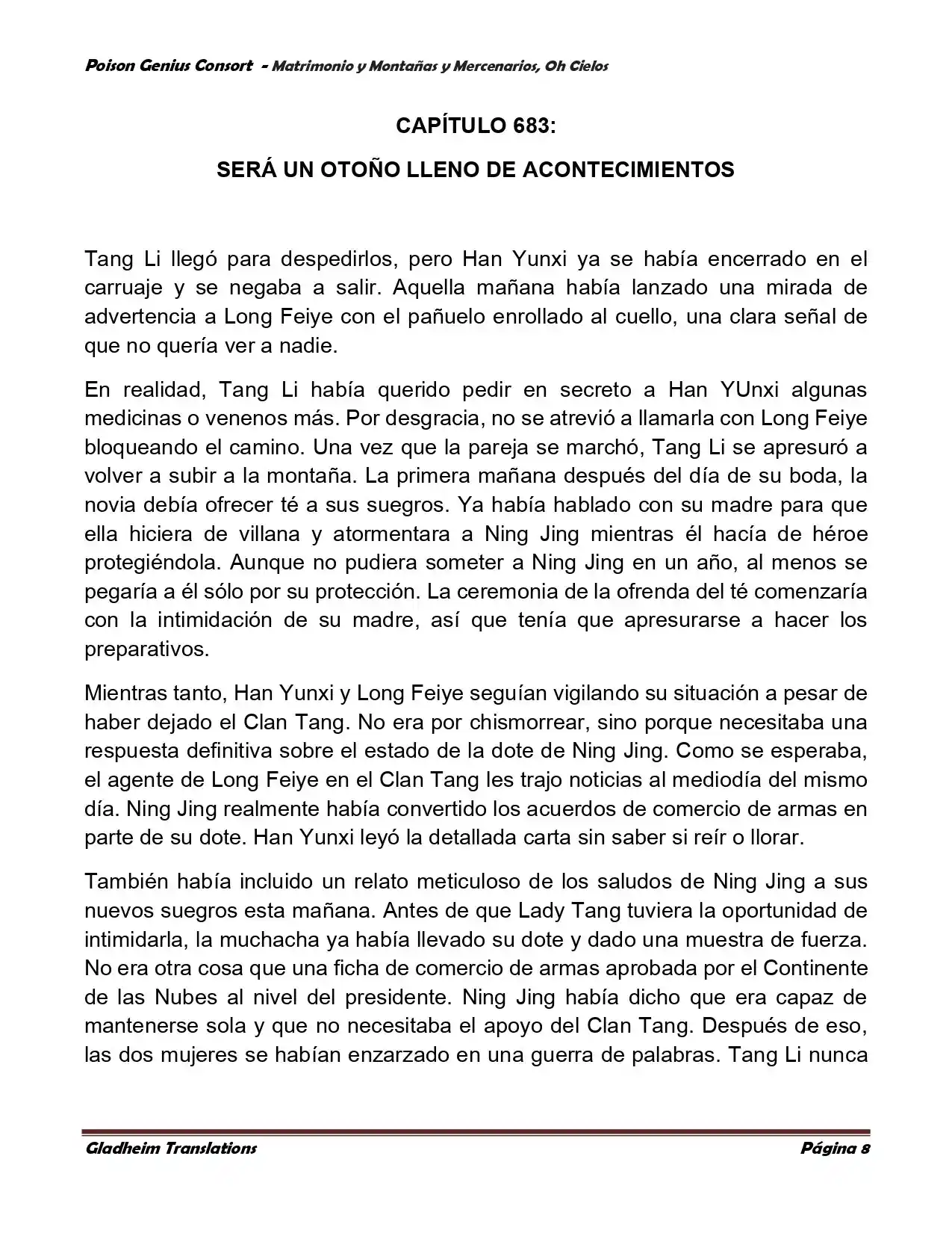 Poison Genious Consort (Novela) - Capítulo 383 - Página 8 - LectorTMOo