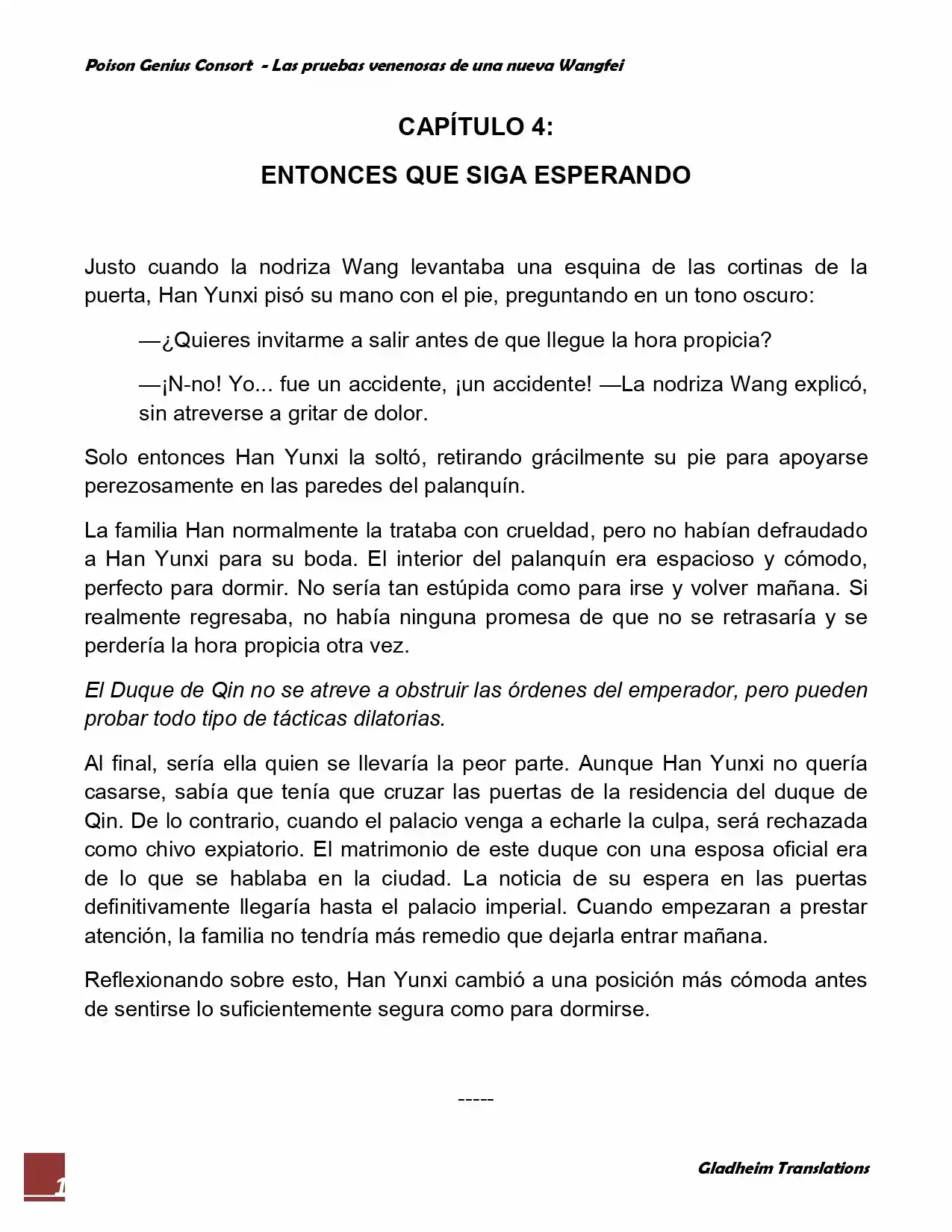 Poison Genious Consort (Novela) - Capítulo 4 - Página 1 - LectorTMOo