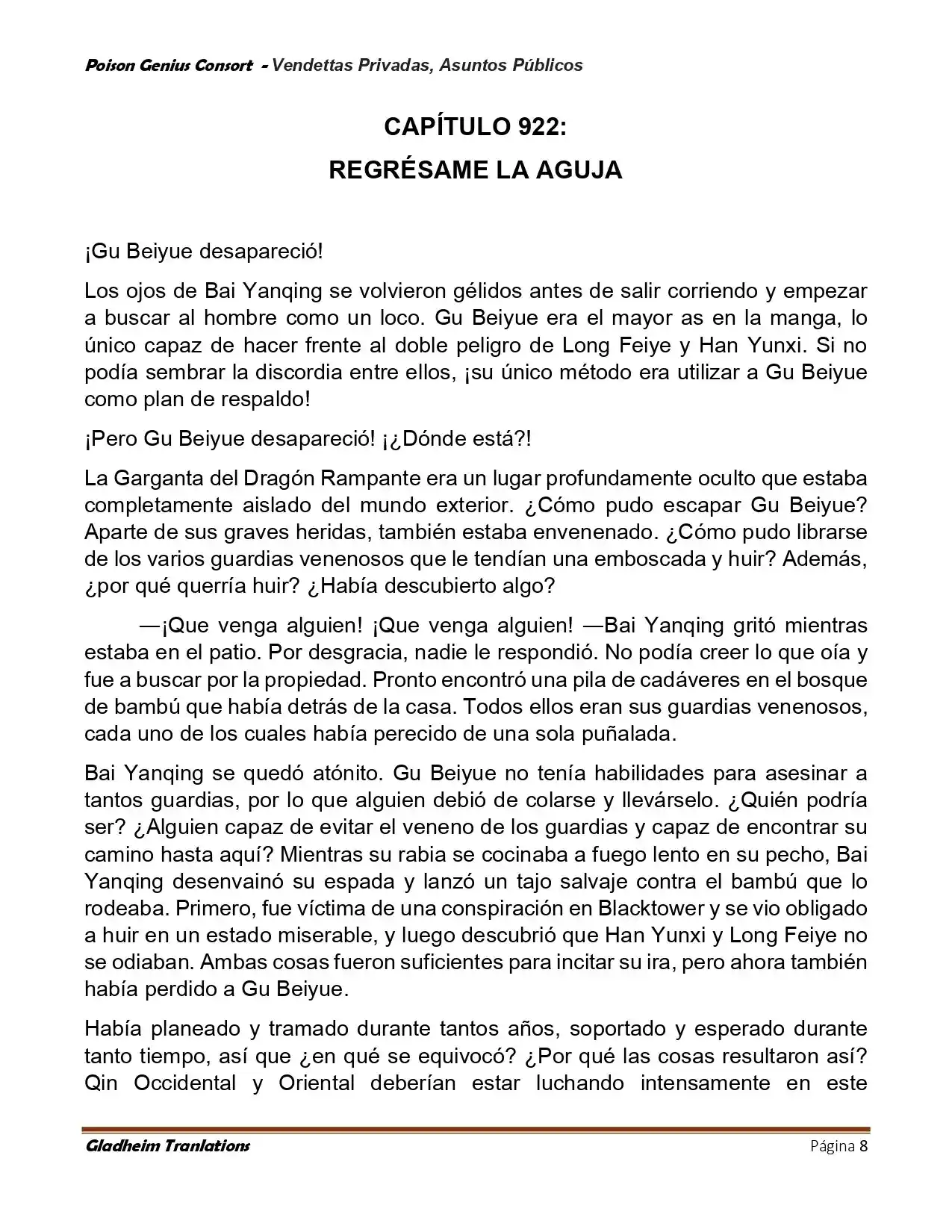 Poison Genious Consort (Novela) - Capítulo 407 - Página 8 - LectorTMOo