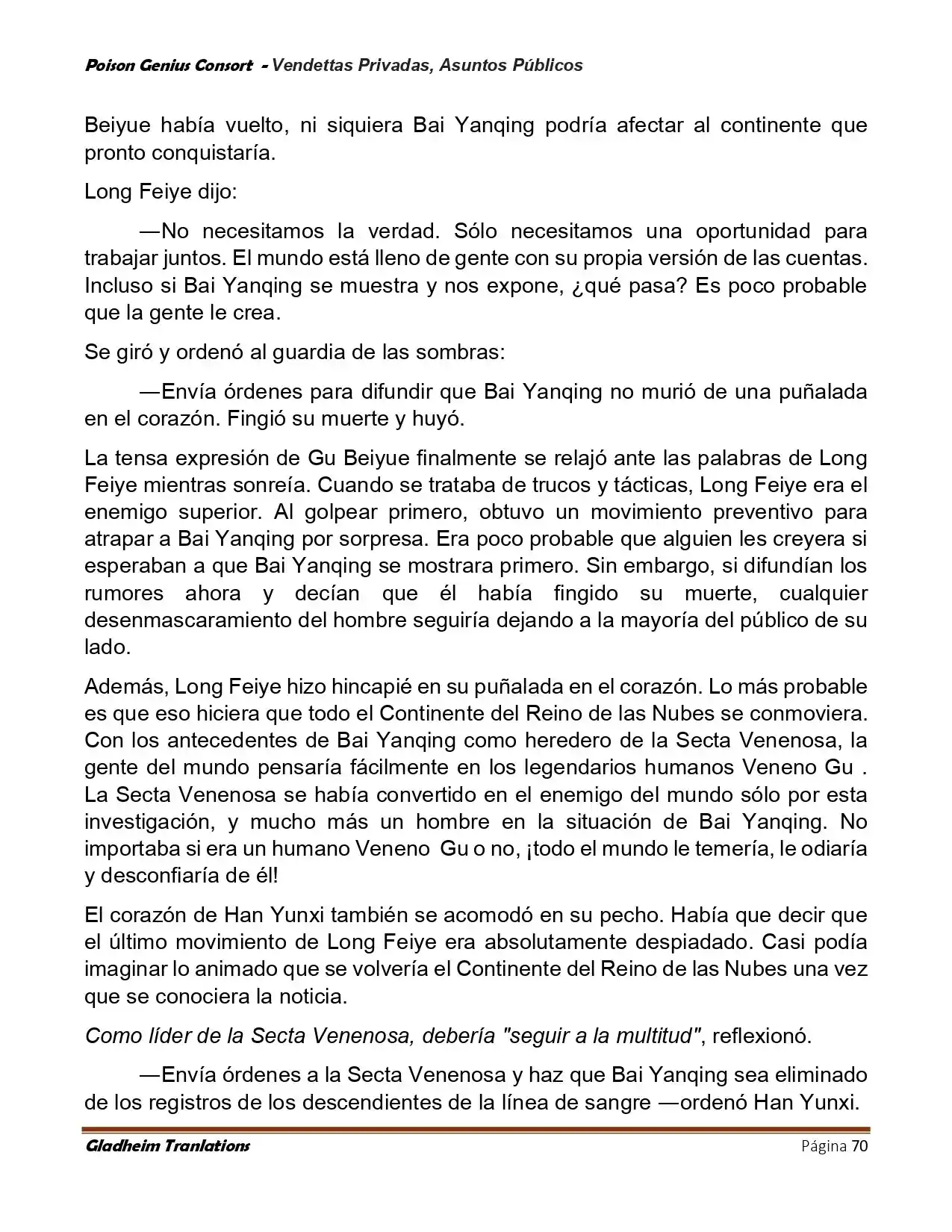 Poison Genious Consort (Novela) - Capítulo 410 - Página 70 - LectorTMOo