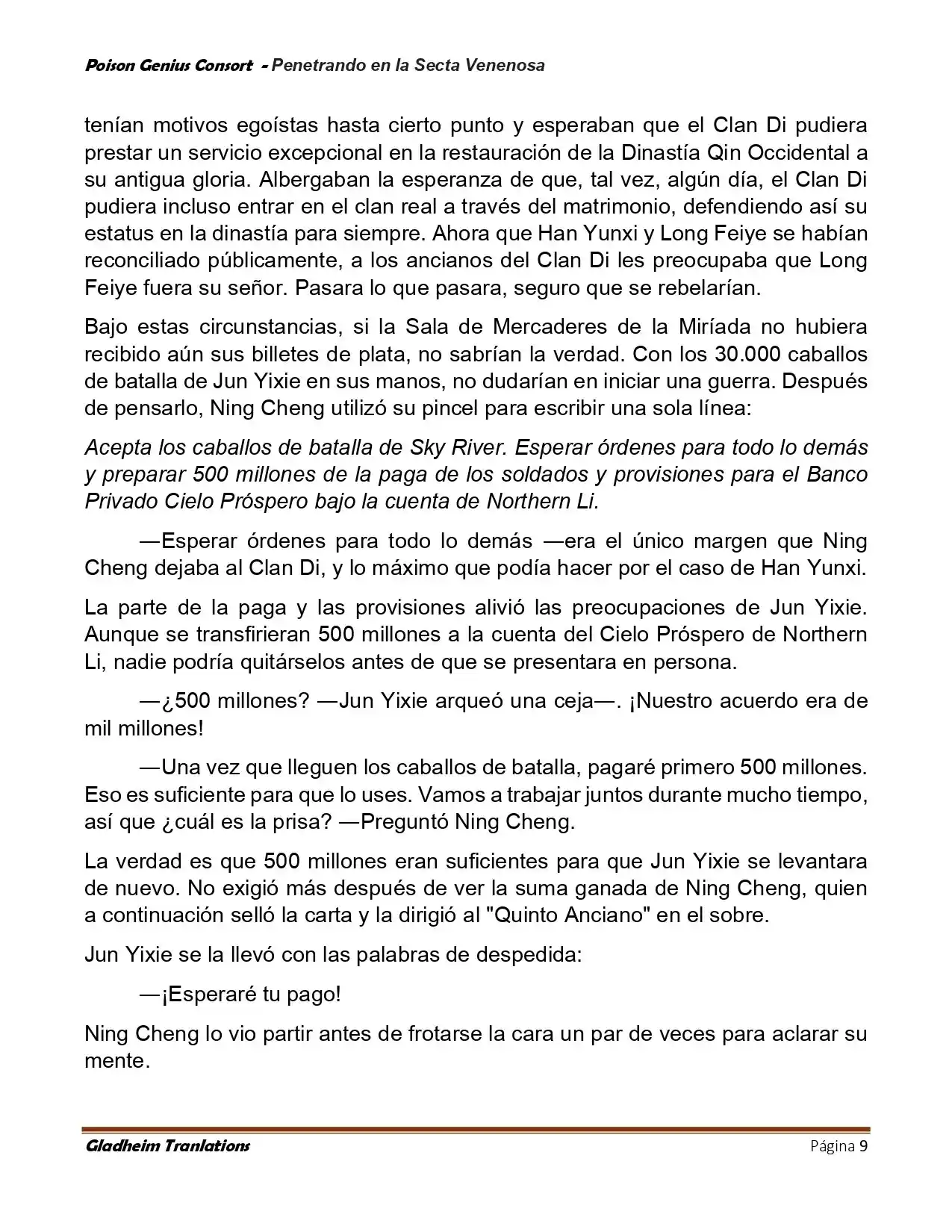 Poison Genious Consort (Novela) - Capítulo 411 - Página 9 - LectorTMOo