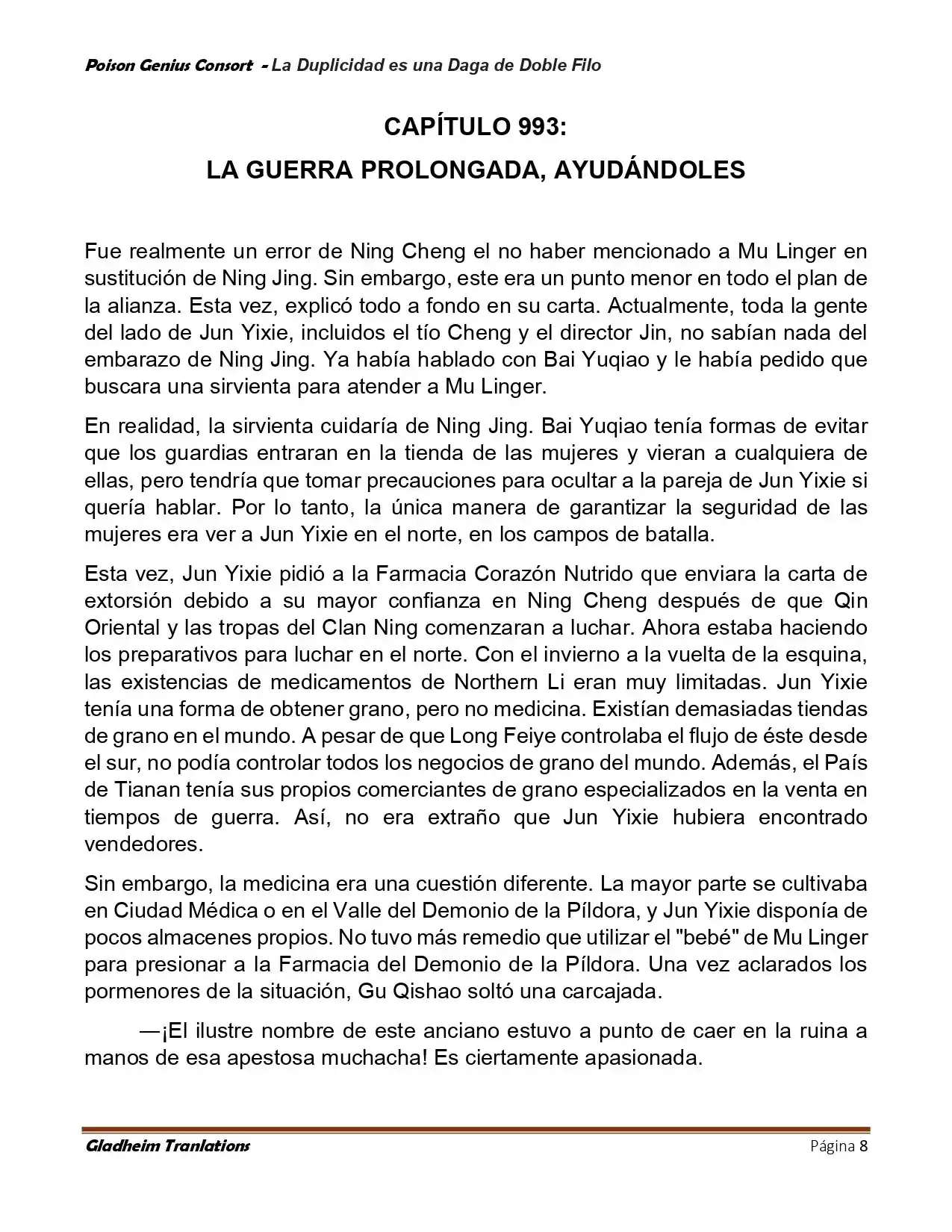 Poison Genious Consort (Novela) - Capítulo 414 - Página 8 - LectorTMOo