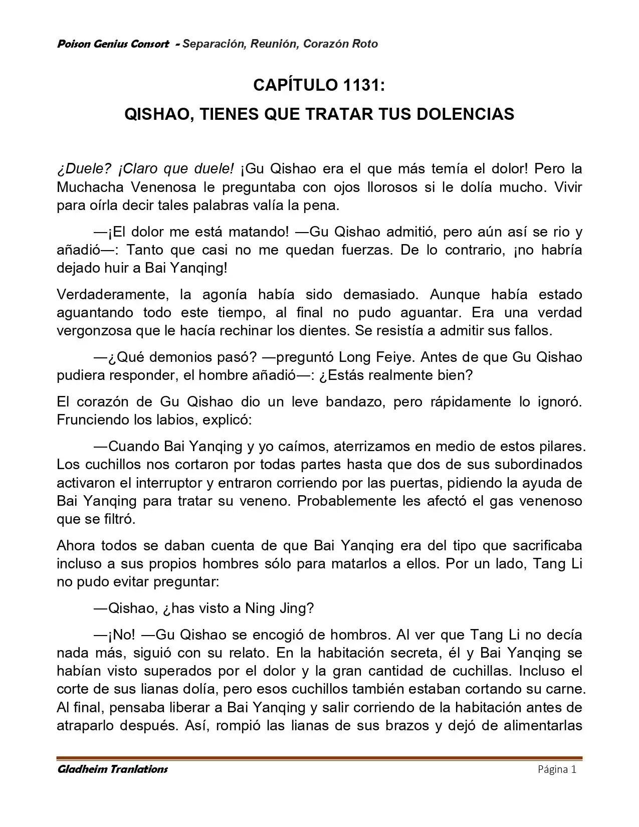 Poison Genious Consort (Novela) - Capítulo 427 - Página 1 - LectorTMOo