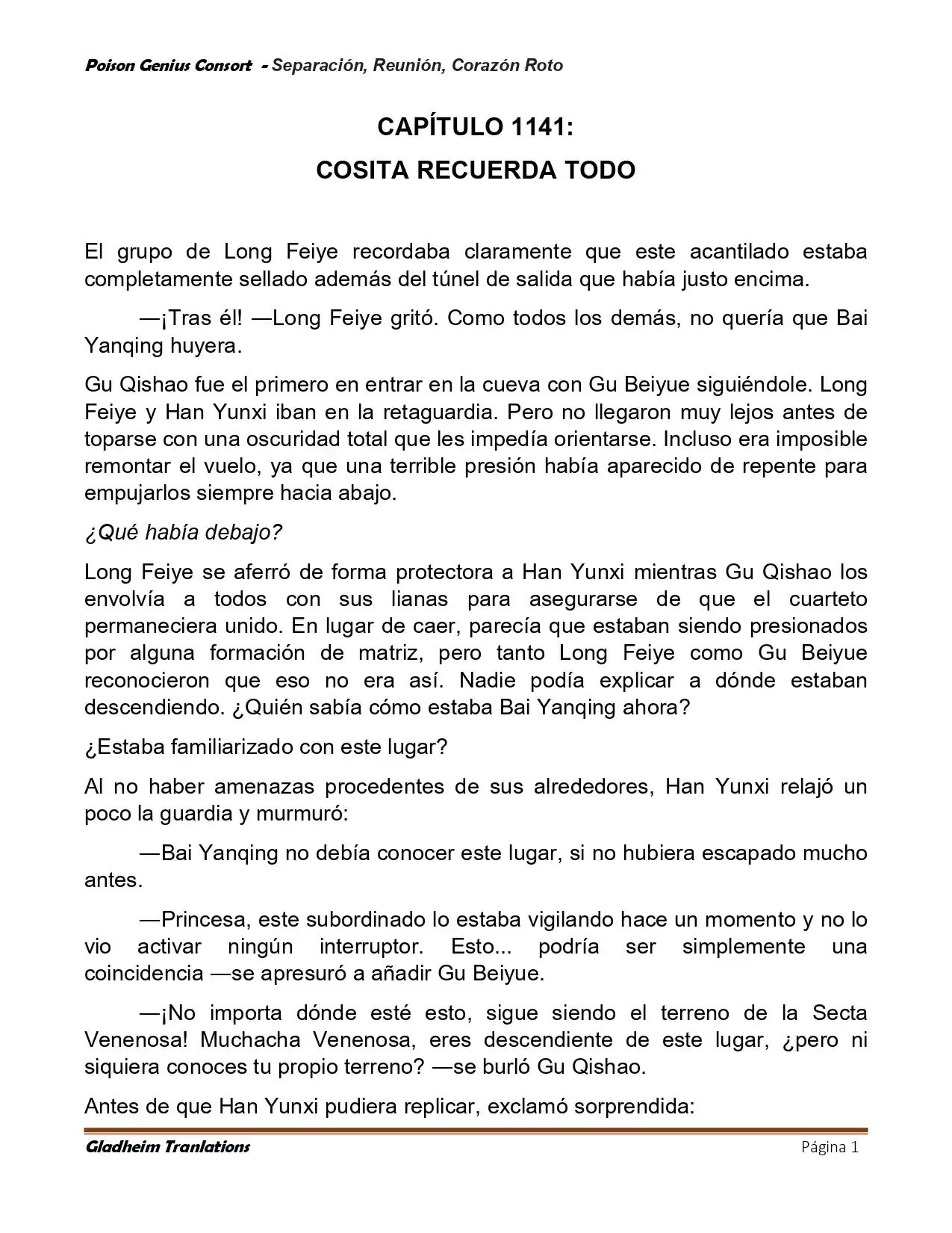Poison Genious Consort (Novela) - Capítulo 428 - Página 1 - LectorTMOo