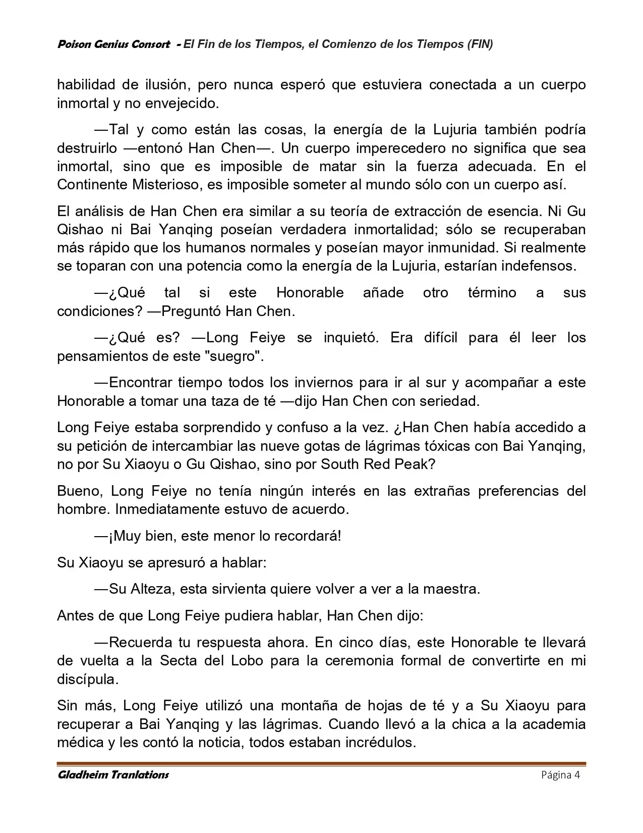 Poison Genious Consort (Novela) - Capítulo 430 - Página 4 - LectorTMOo