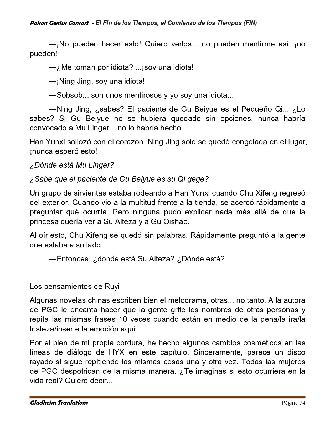 Poison Genious Consort (Novela) - Capítulo 431 - Página 74 - LectorTMOo