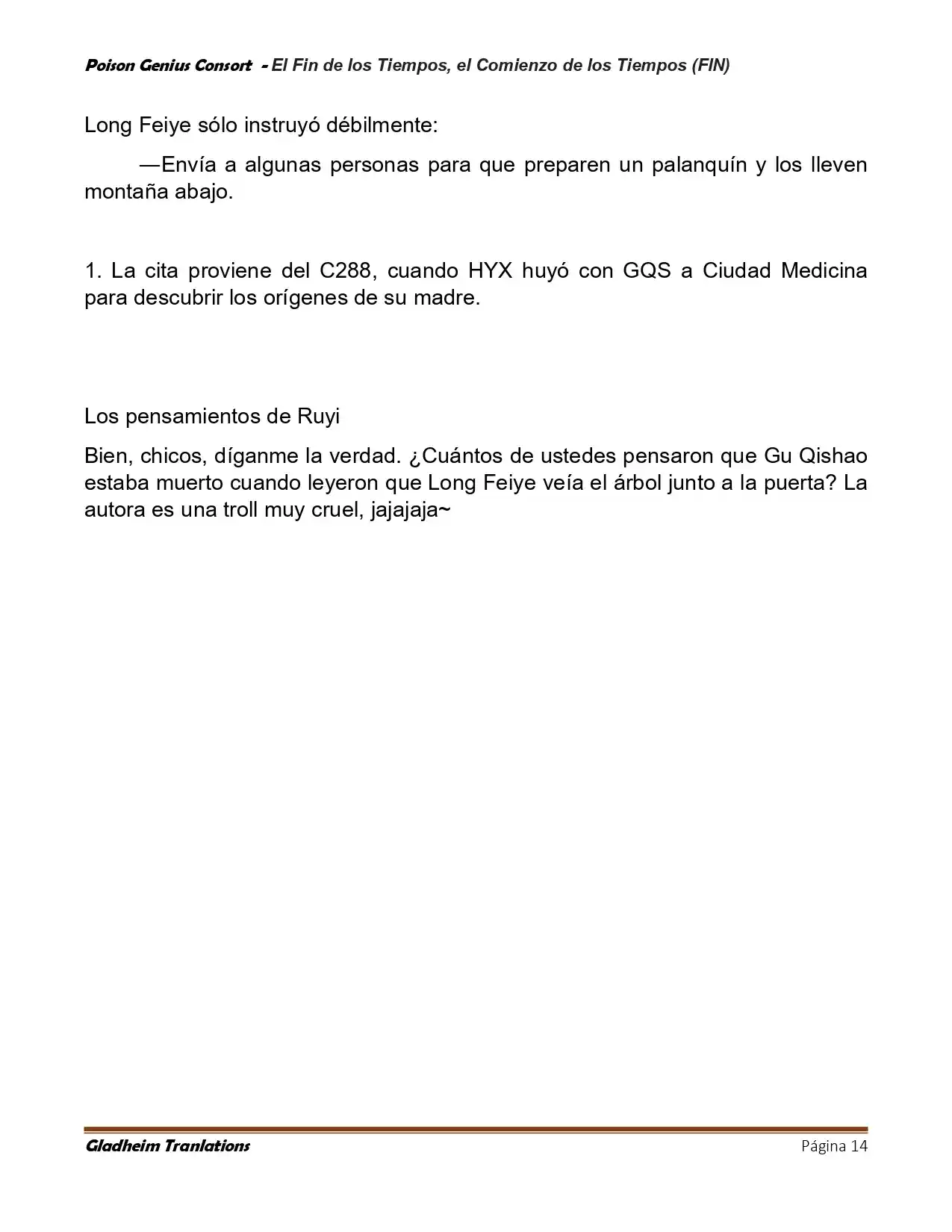 Poison Genious Consort (Novela) - Capítulo 432 - Página 14 - LectorTMOo