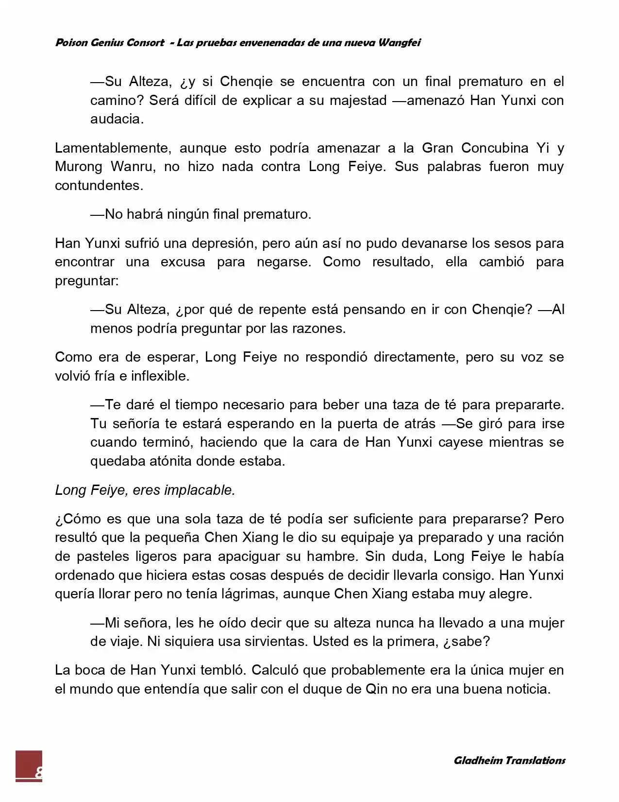Poison Genious Consort (Novela) - Capítulo 56 - Página 8 - LectorTMOo