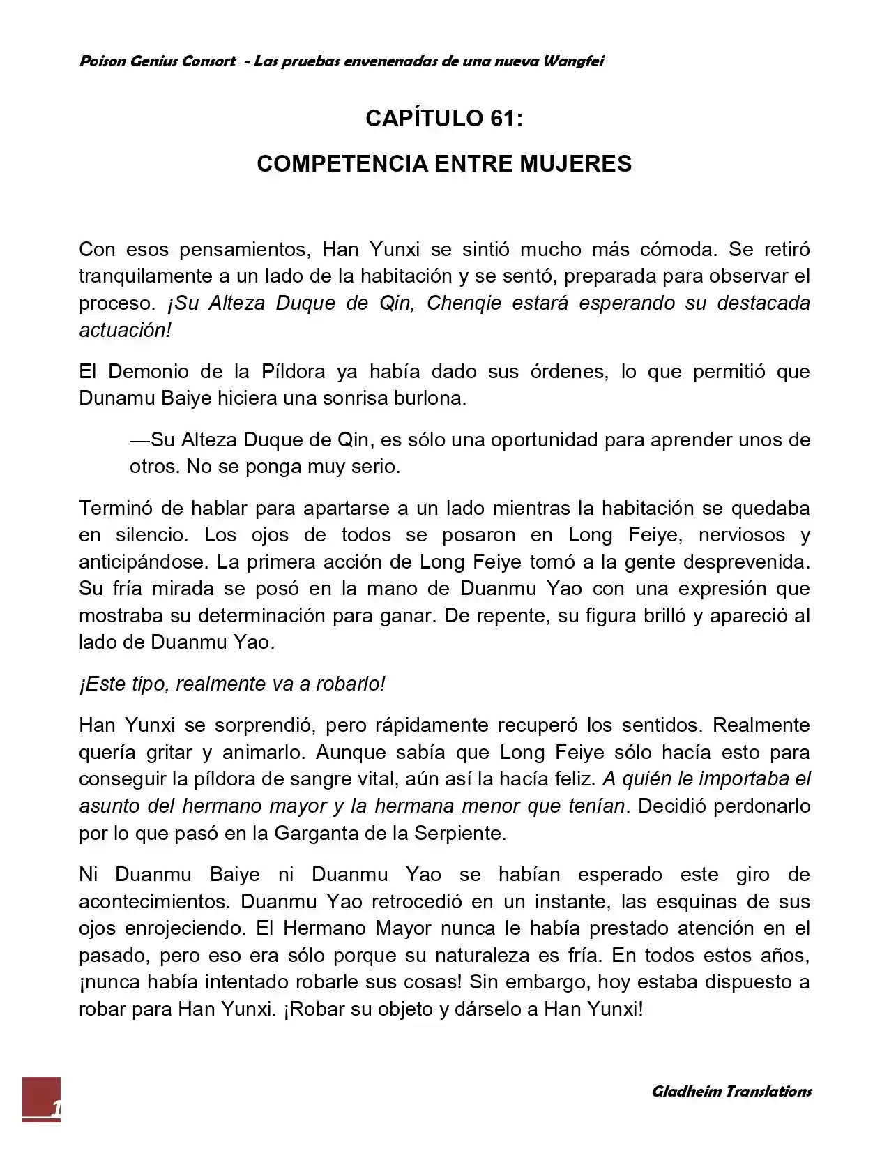 Poison Genious Consort (Novela) - Capítulo 61 - Página 1 - LectorTMOo