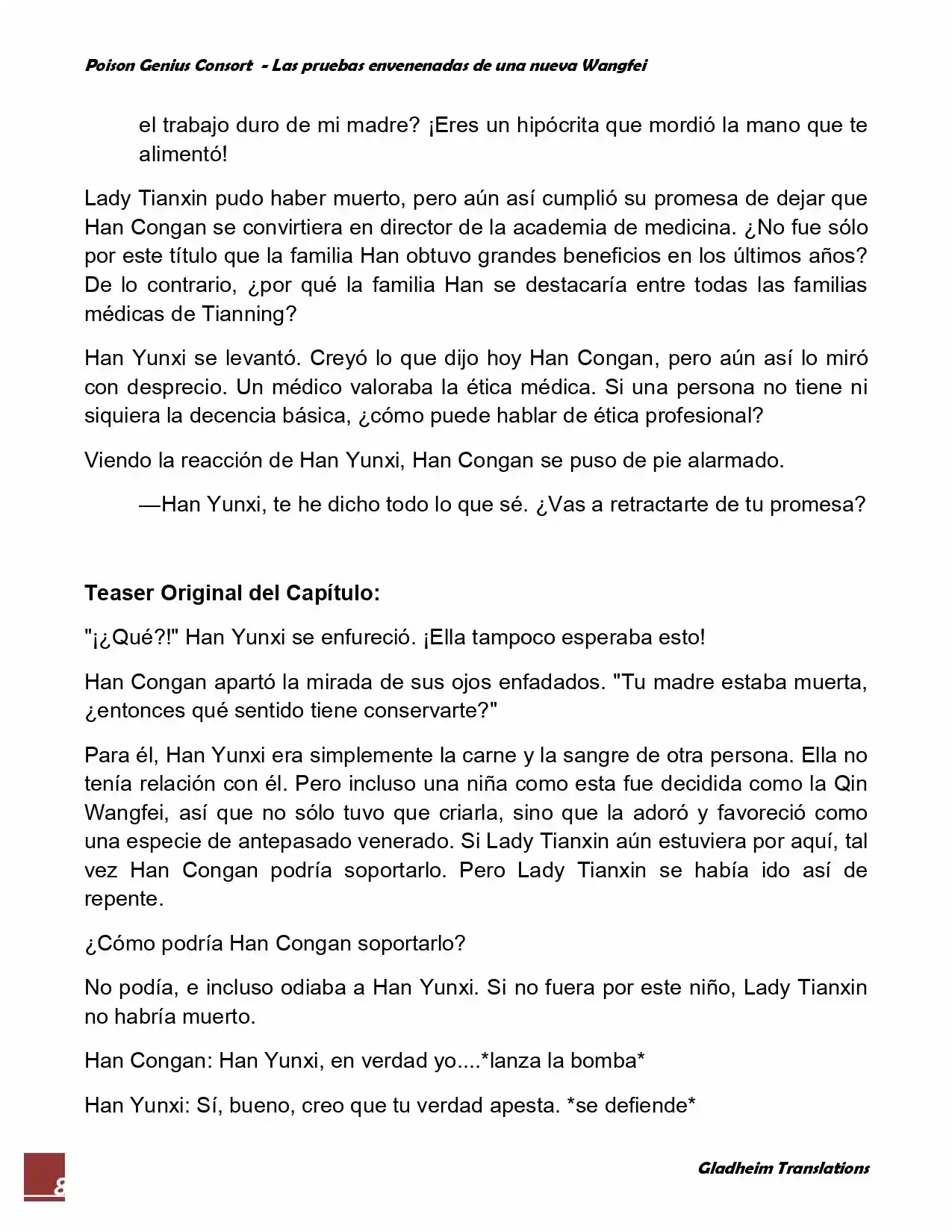 Poison Genious Consort (Novela) - Capítulo 75 - Página 8 - LectorTMOo