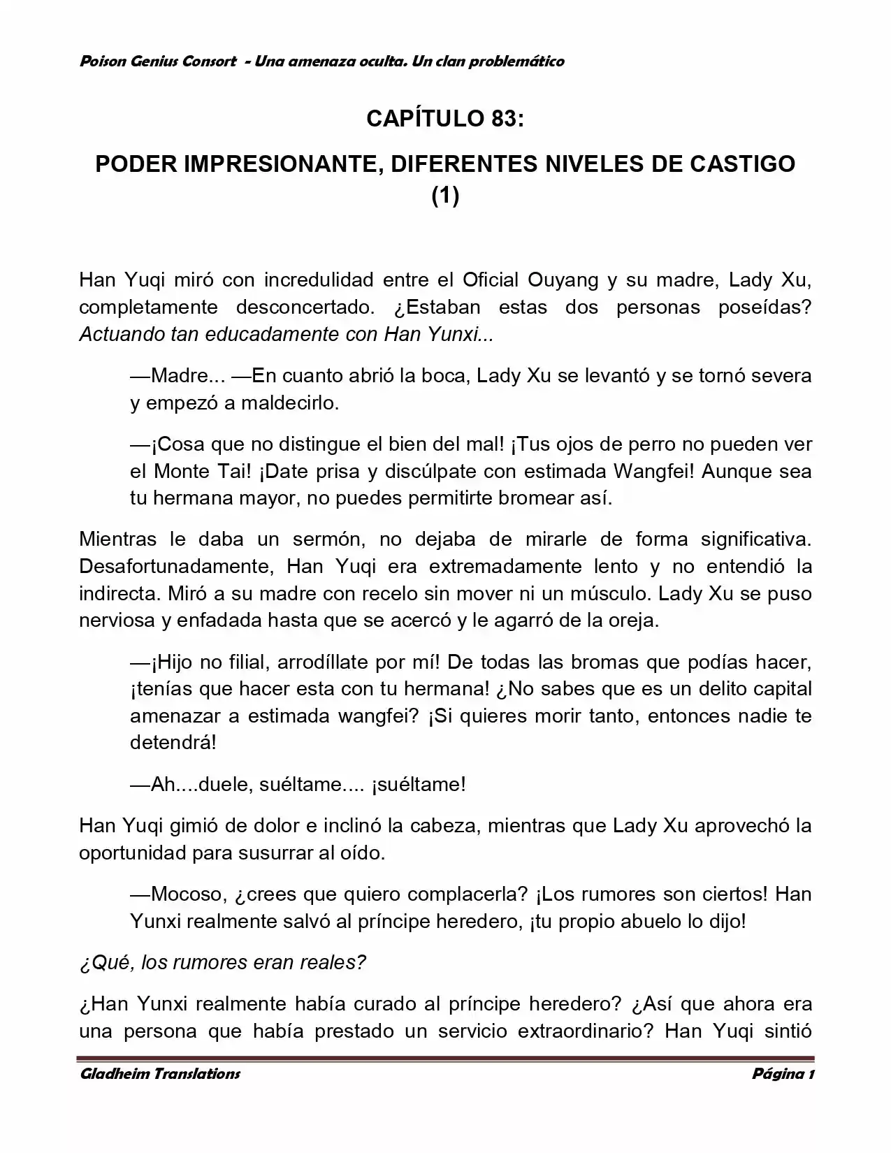 Poison Genious Consort (Novela) - Capítulo 83 - Página 1 - LectorTMOo