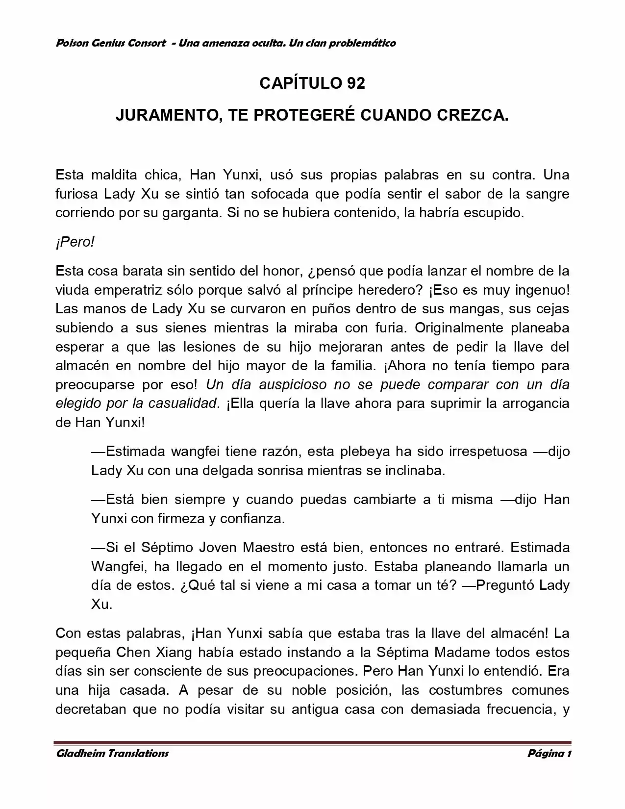 Poison Genious Consort (Novela) - Capítulo 92 - Página 1 - LectorTMOo