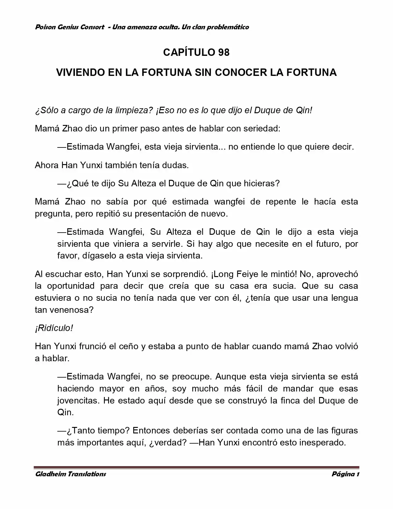 Poison Genious Consort (Novela) - Capítulo 98 - Página 1 - LectorTMOo