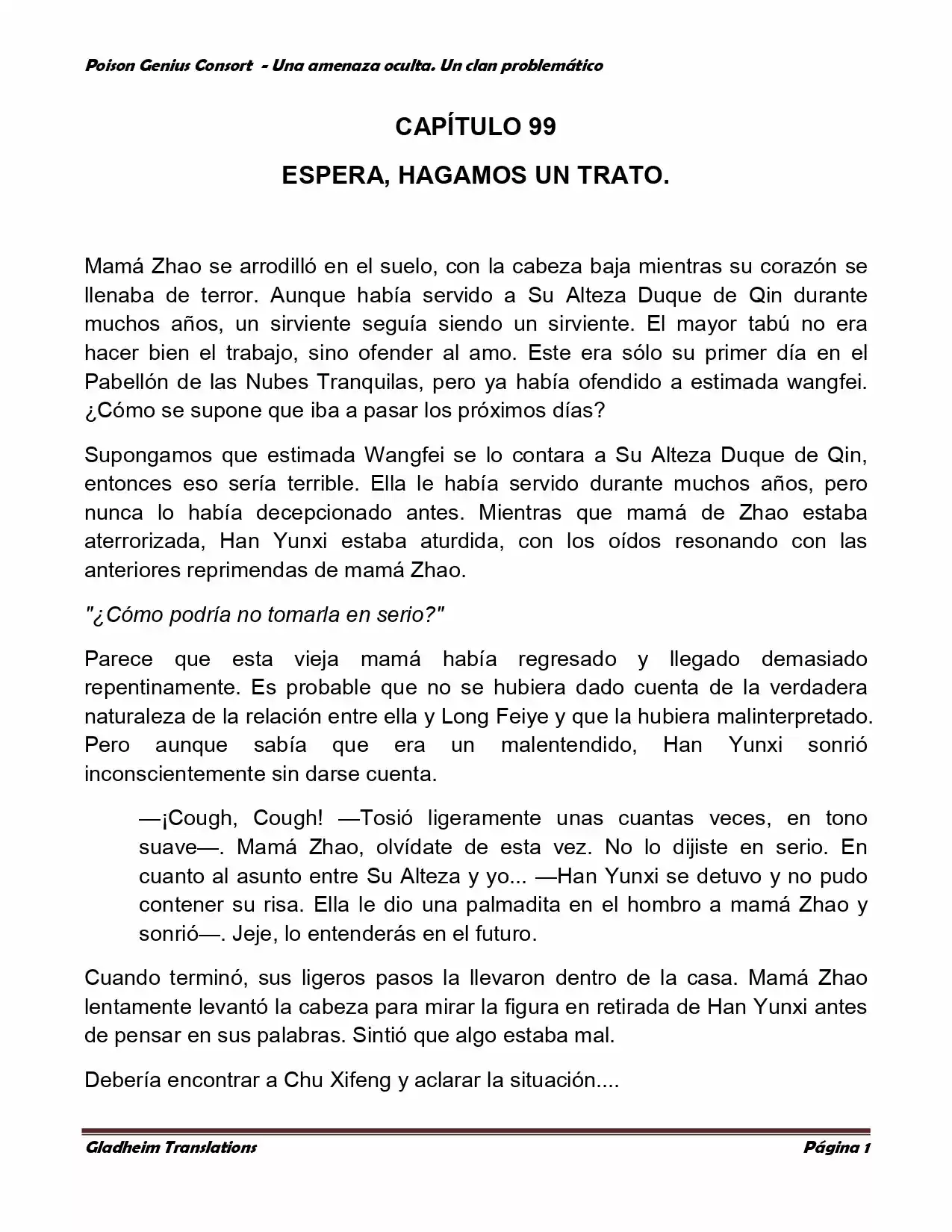 Poison Genious Consort (Novela) - Capítulo 99 - Página 1 - LectorTMOo