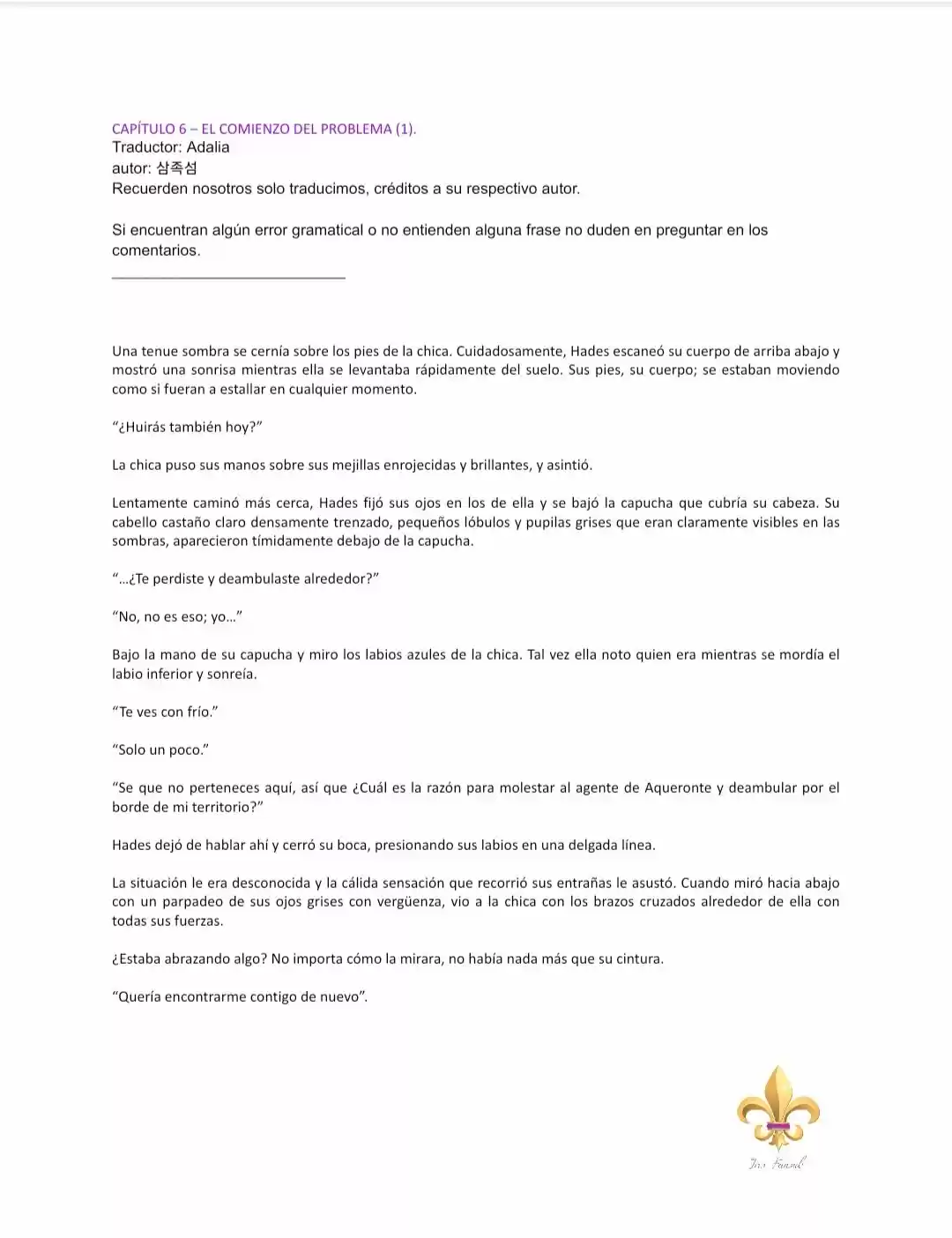POR PERSÉFONE (Novela) - Capítulo 6 - Página 3 - LectorTMOo