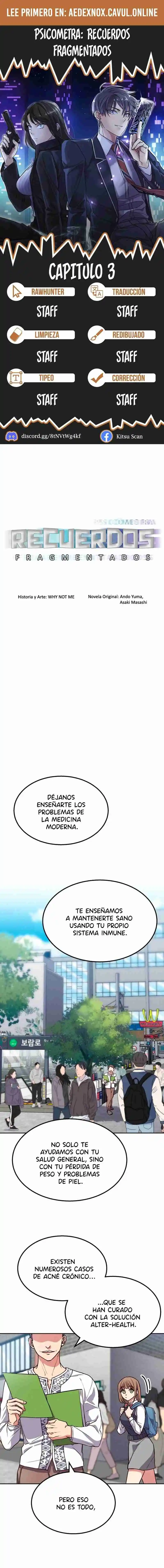 Psicómetra: Recuerdos Fragmentados - Capítulo 3 - Página 1 - LectorTMOo