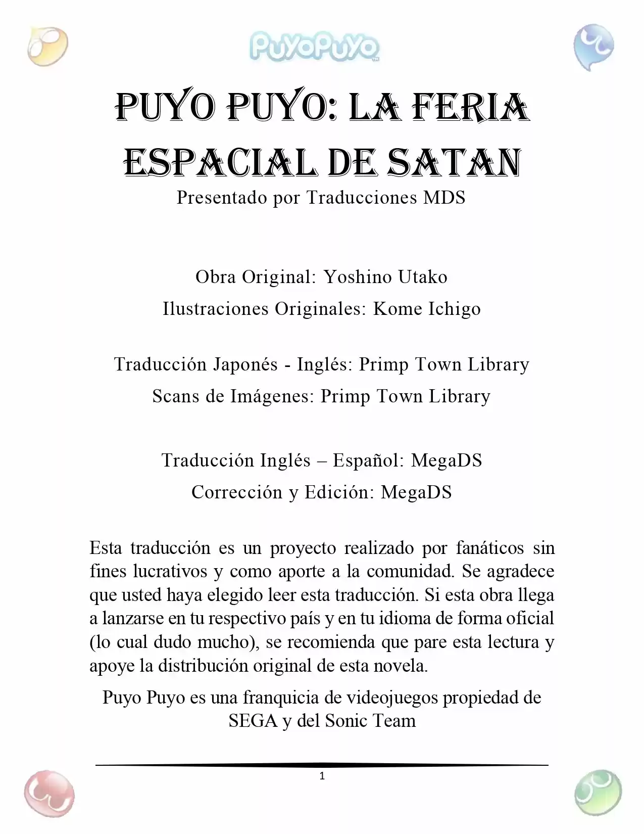 Puyo Puyo: La Feria Espacial De Satan (Novela) - Capítulo 1 - Página 2 - LectorTMOo