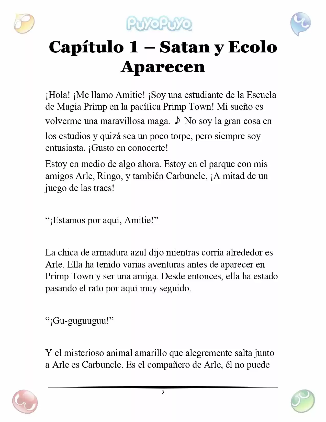Puyo Puyo: La Feria Espacial De Satan (Novela) - Capítulo 1 - Página 3 - LectorTMOo