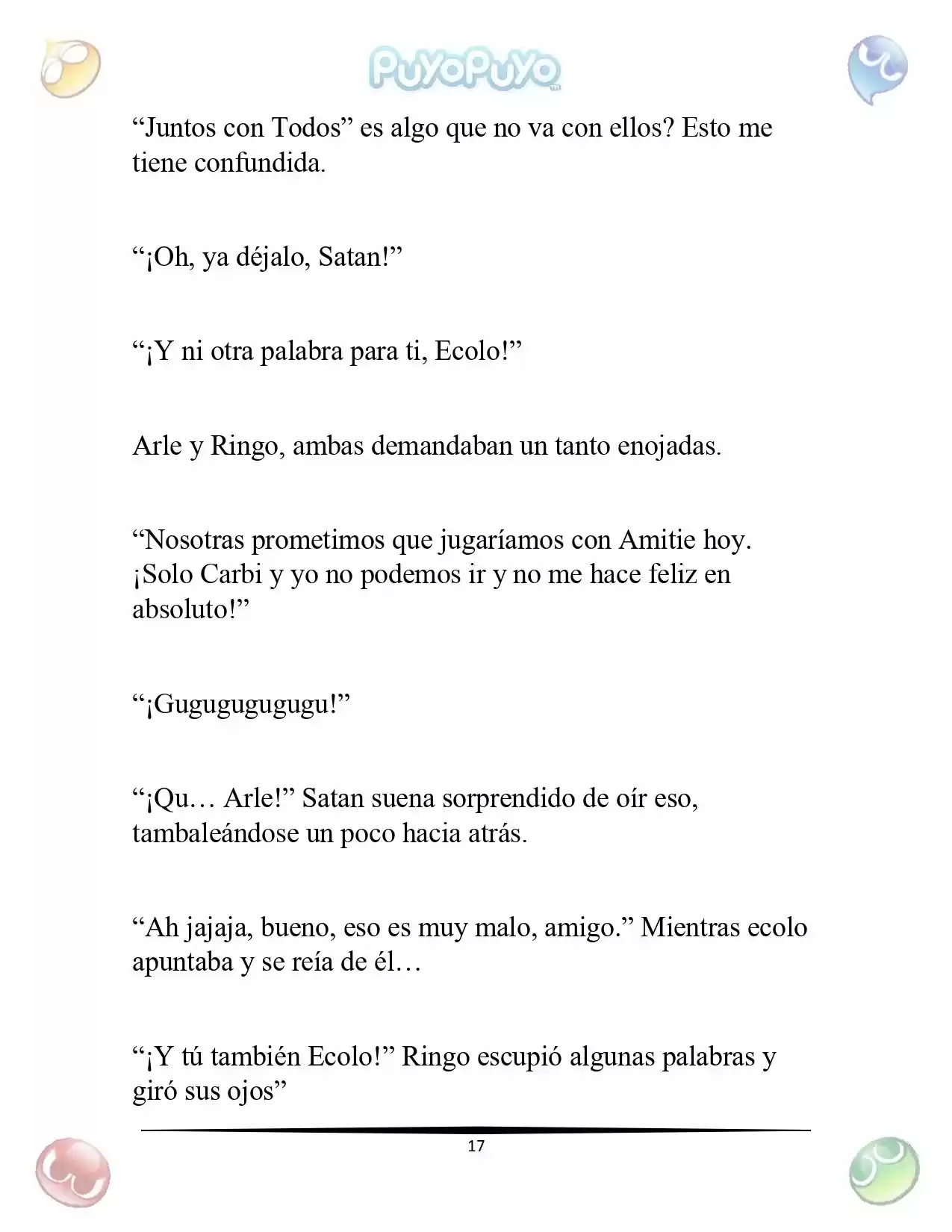 Puyo Puyo: La Feria Espacial De Satan (Novela) - Capítulo 1 - Página 18 - LectorTMOo