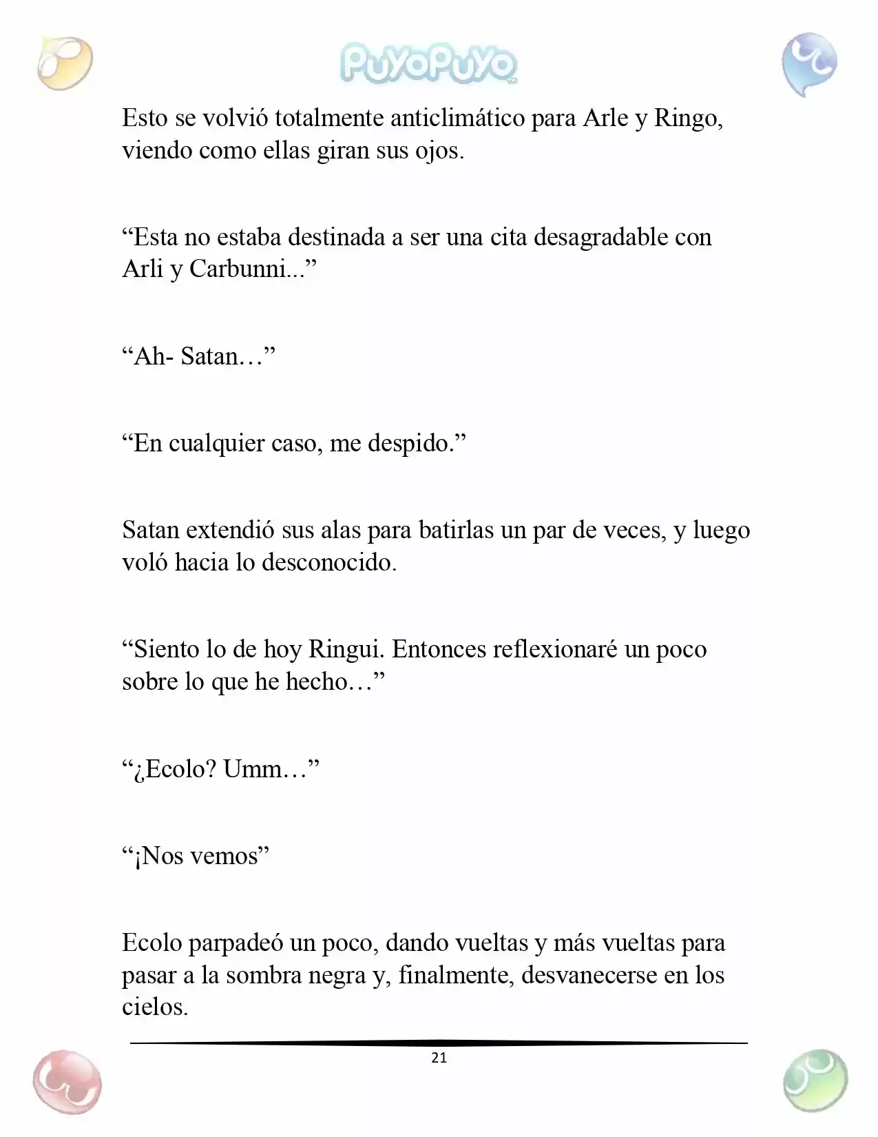 Puyo Puyo: La Feria Espacial De Satan (Novela) - Capítulo 1 - Página 22 - LectorTMOo