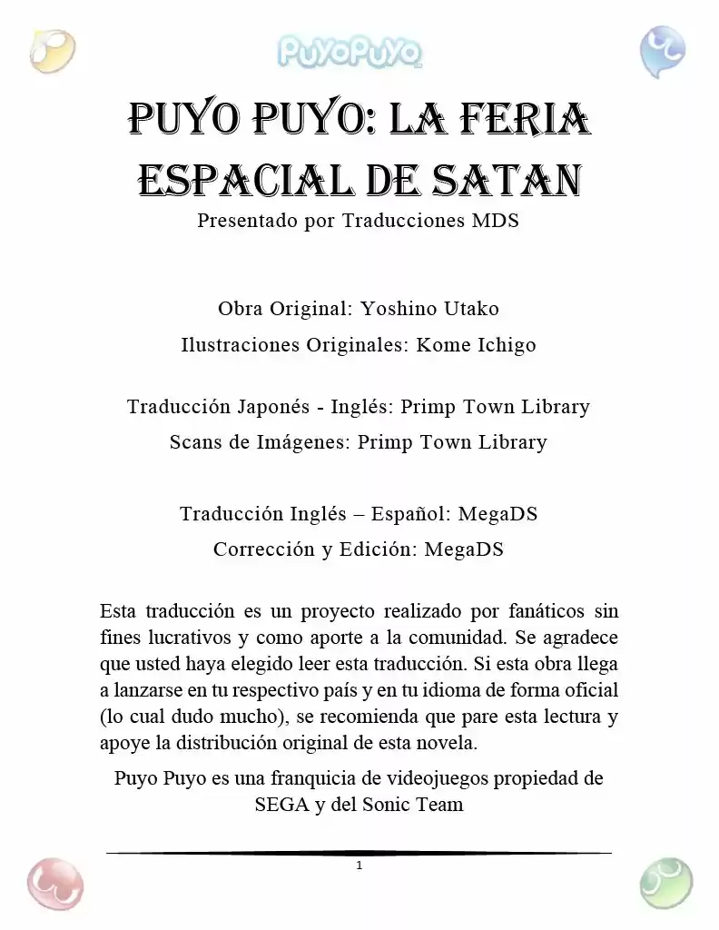 Puyo Puyo: La Feria Espacial De Satan (Novela) - Capítulo 2 - Página 2 - LectorTMOo