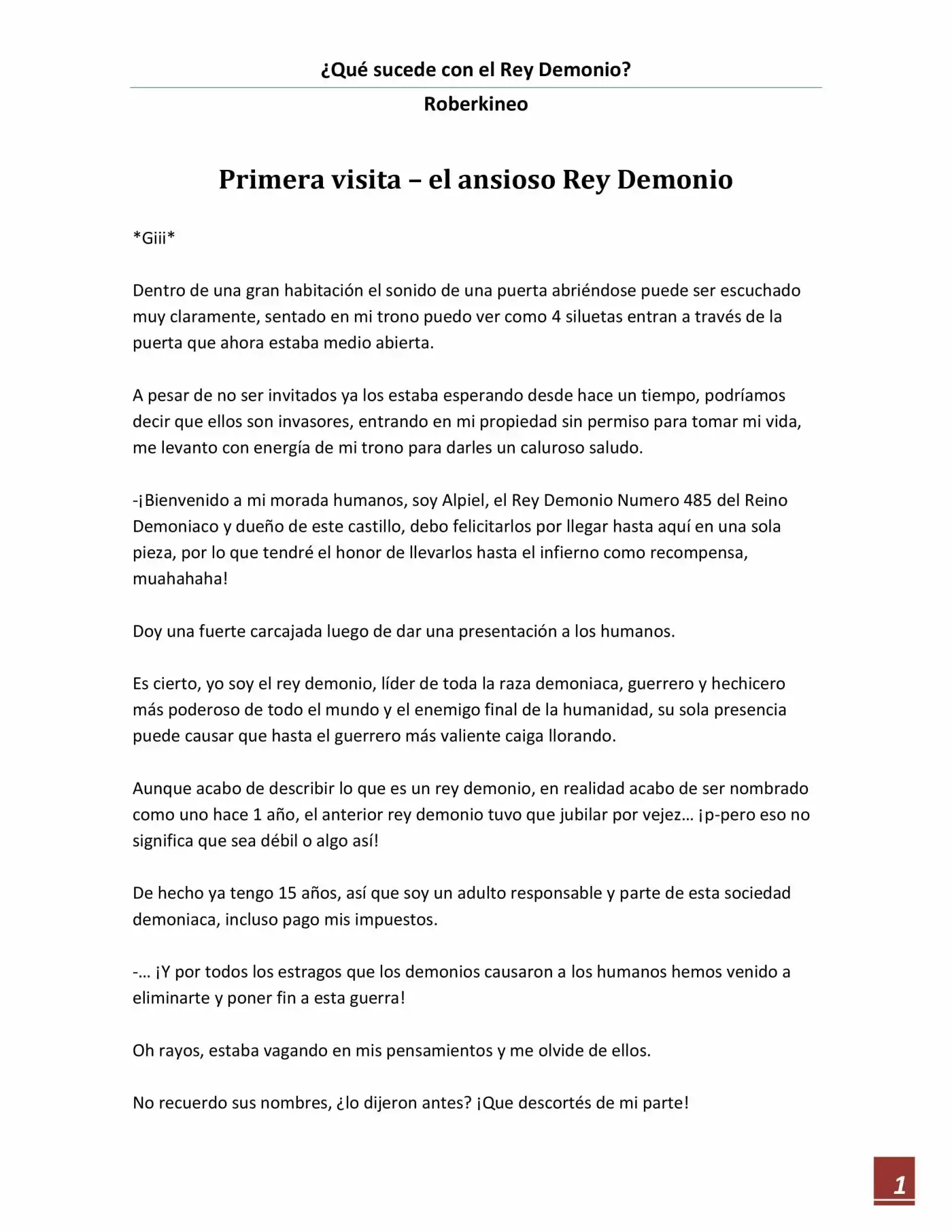 ¿Qué Sucede Con El Rey Demonio?(Novela) - Capítulo 1 - Página 1 - LectorTMOo