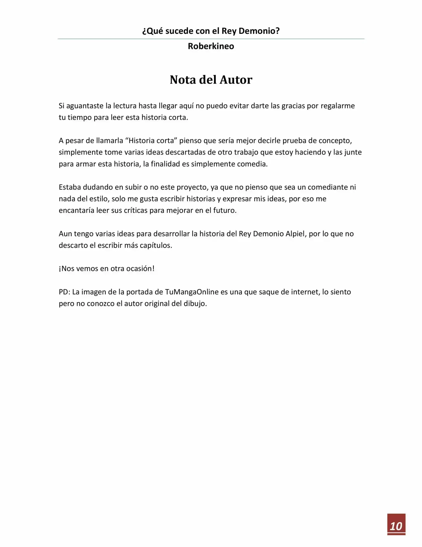 ¿Qué Sucede Con El Rey Demonio?(Novela) - Capítulo 1 - Página 10 - LectorTMOo