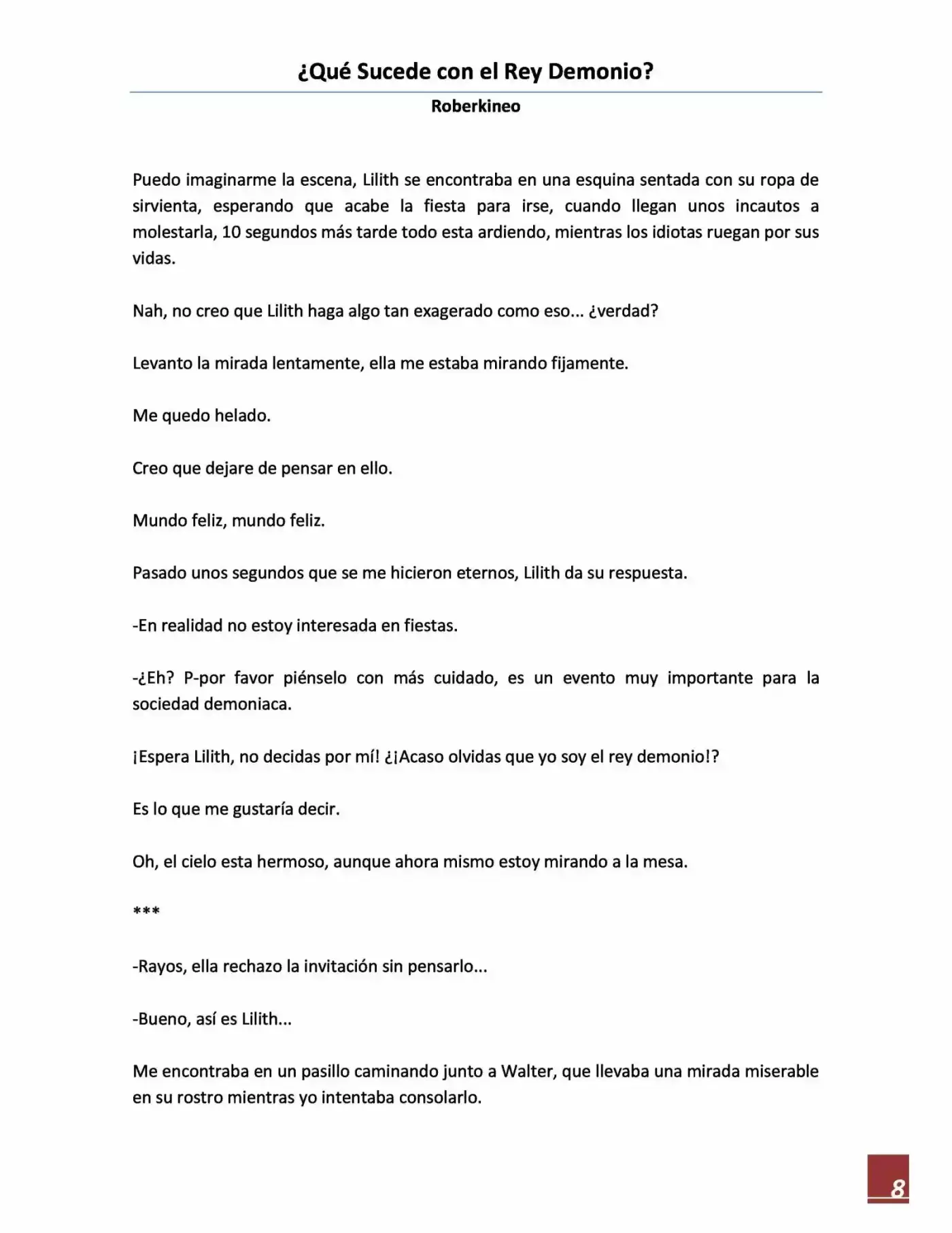 ¿Qué Sucede Con El Rey Demonio?(Novela) - Capítulo 3 - Página 8 - LectorTMOo