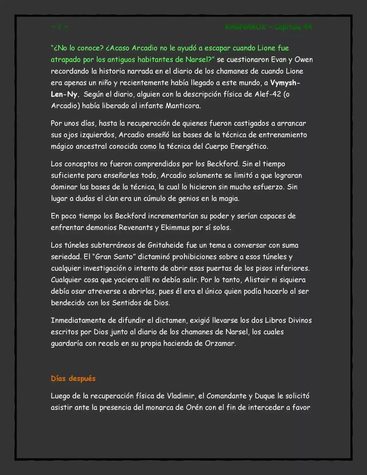 RAGNAROK (Novela) - Capítulo 44 - Página 7 - LectorTMOo
