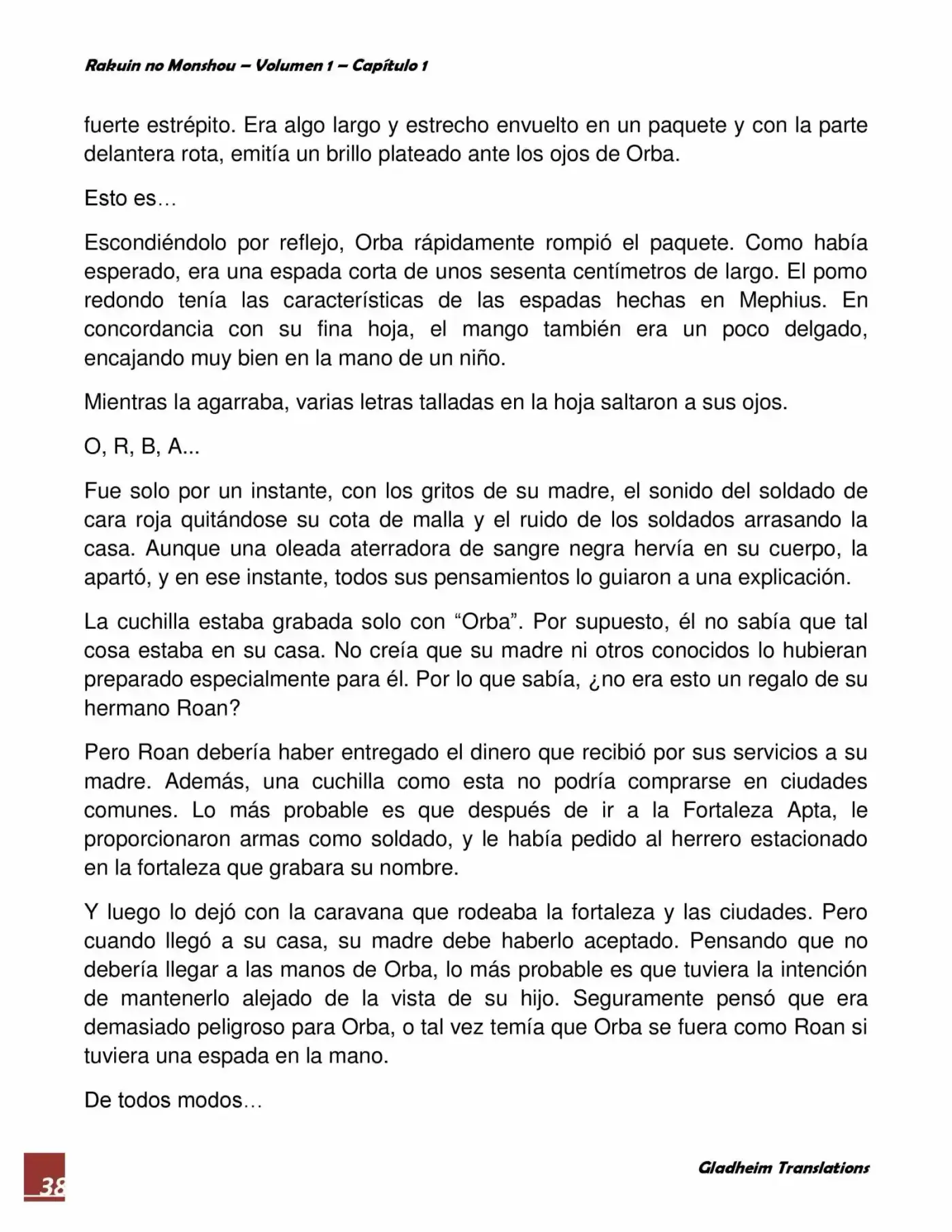 Rakuin No Monshou (Novela) - Capítulo 1 - Página 38 - LectorTMOo