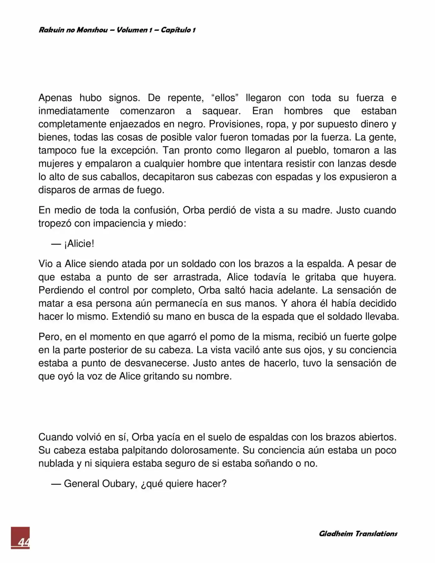 Rakuin No Monshou (Novela) - Capítulo 1 - Página 44 - LectorTMOo