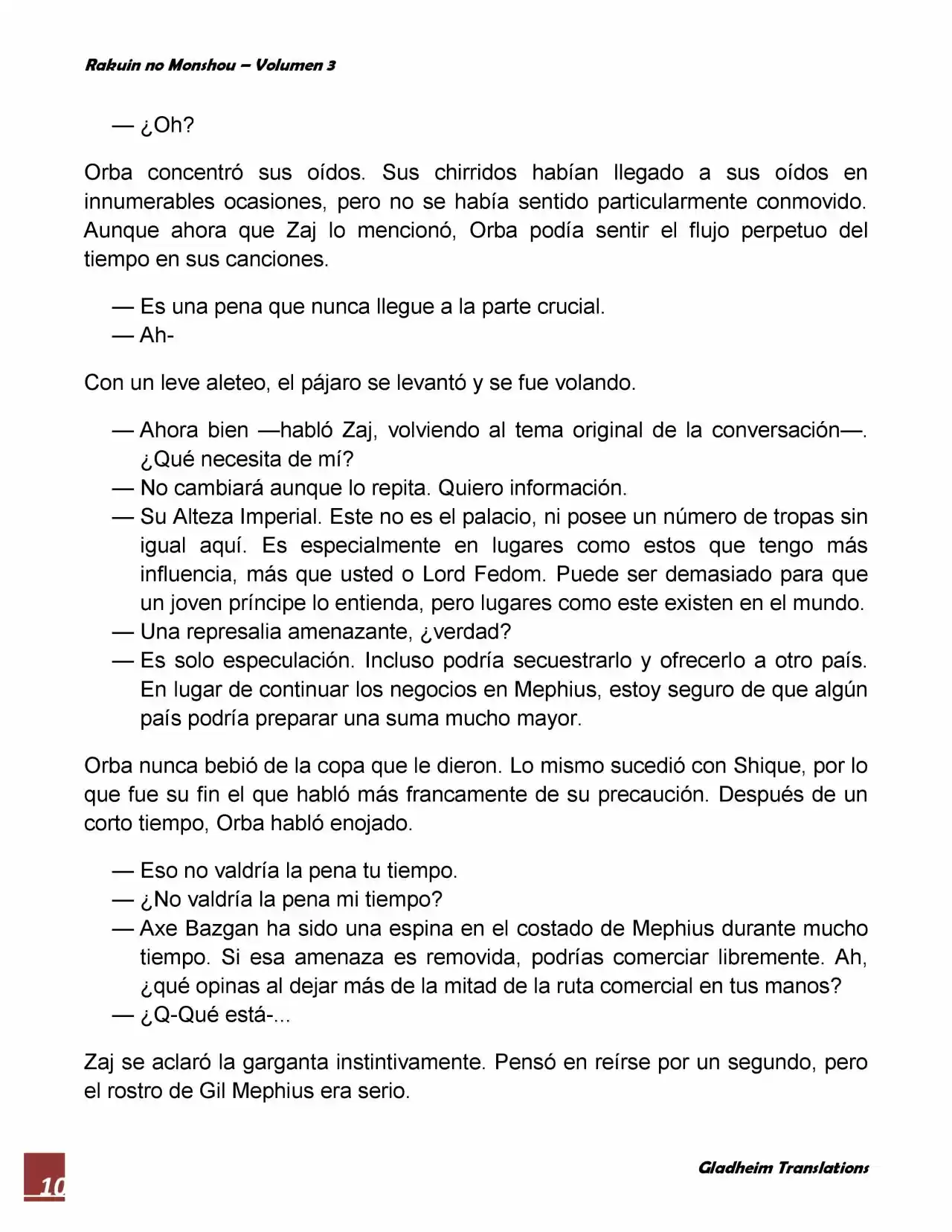 Rakuin No Monshou (Novela) - Capítulo 18 - Página 10 - LectorTMOo