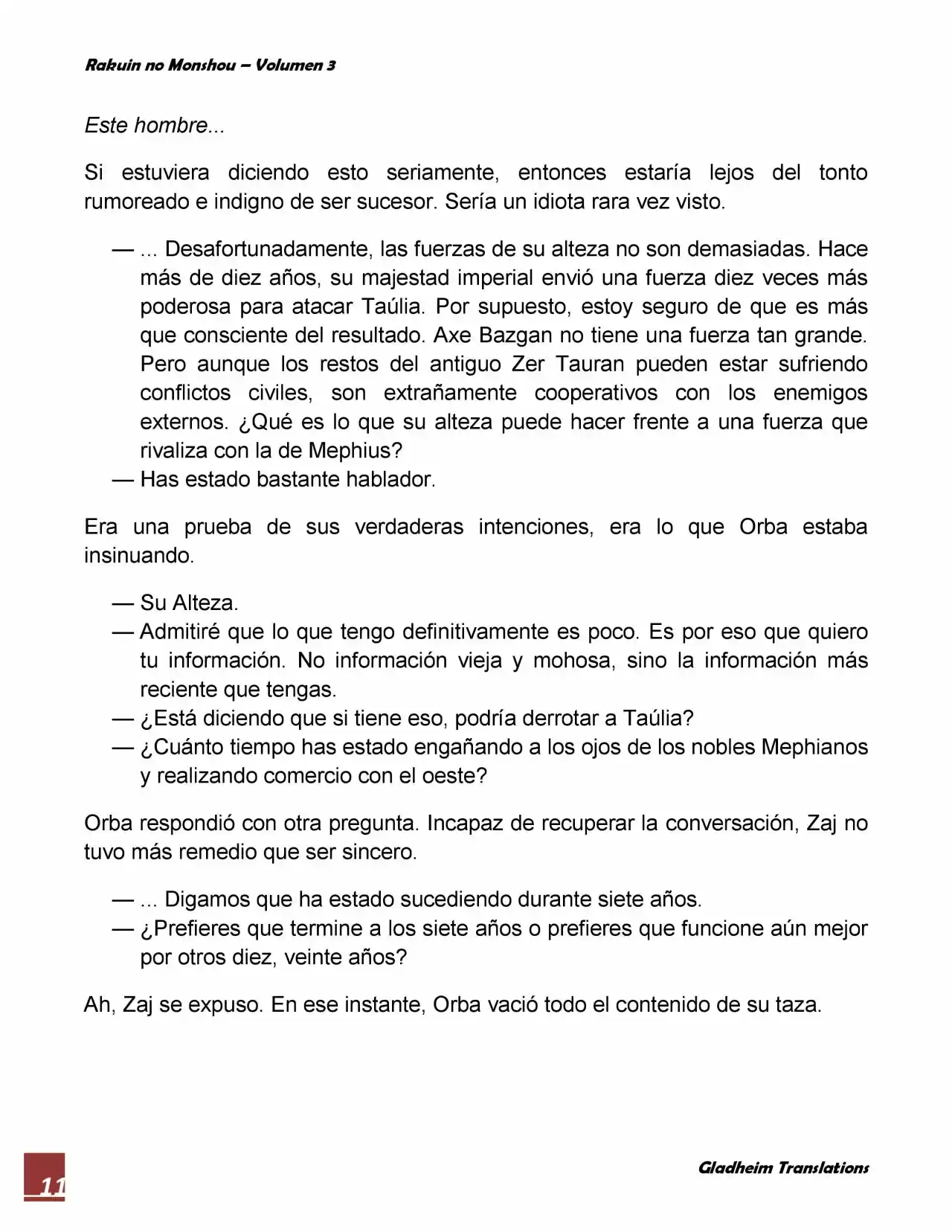 Rakuin No Monshou (Novela) - Capítulo 18 - Página 11 - LectorTMOo