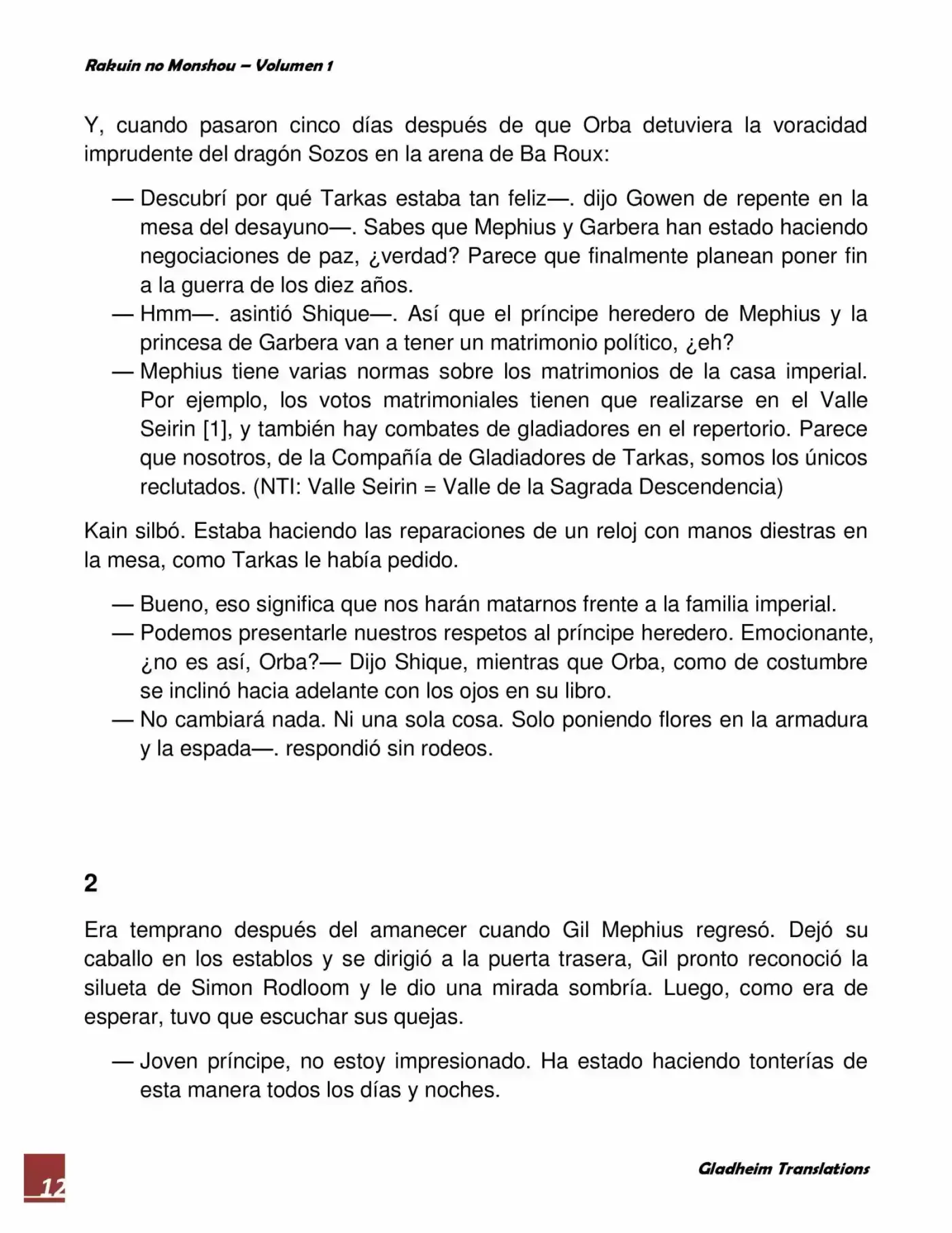 Rakuin No Monshou (Novela) - Capítulo 2 - Página 12 - LectorTMOo