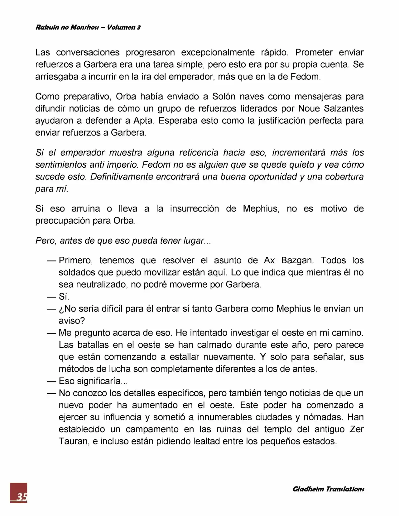 Rakuin No Monshou (Novela) - Capítulo 20 - Página 35 - LectorTMOo