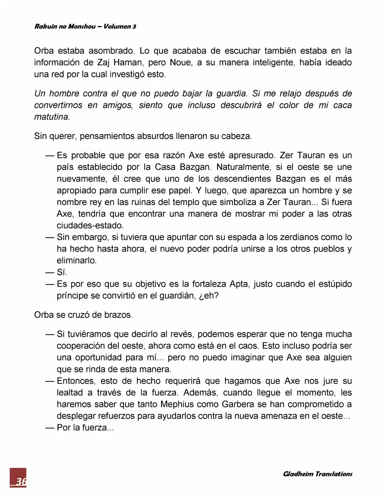 Rakuin No Monshou (Novela) - Capítulo 20 - Página 36 - LectorTMOo