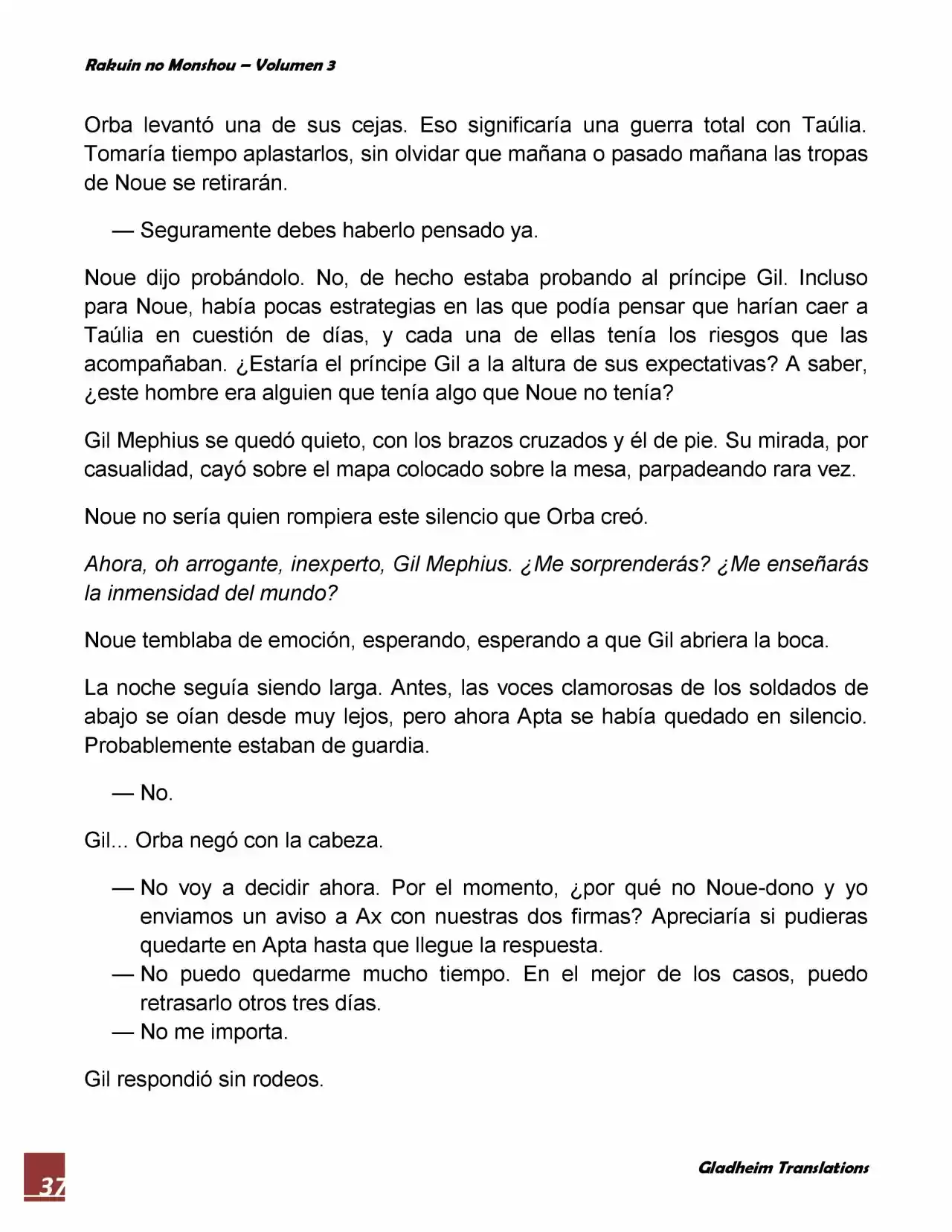 Rakuin No Monshou (Novela) - Capítulo 20 - Página 37 - LectorTMOo