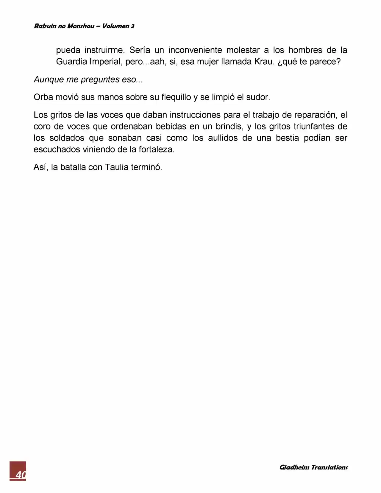 Rakuin No Monshou (Novela) - Capítulo 22 - Página 40 - LectorTMOo