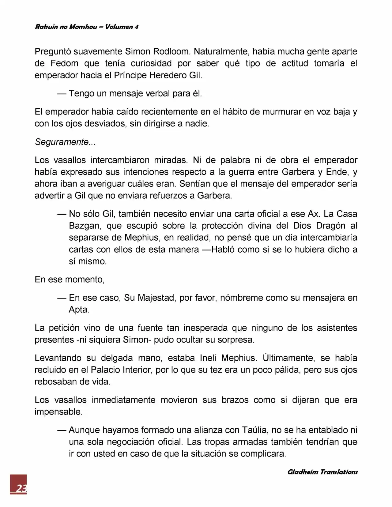 Rakuin No Monshou (Novela) - Capítulo 25 - Página 23 - LectorTMOo