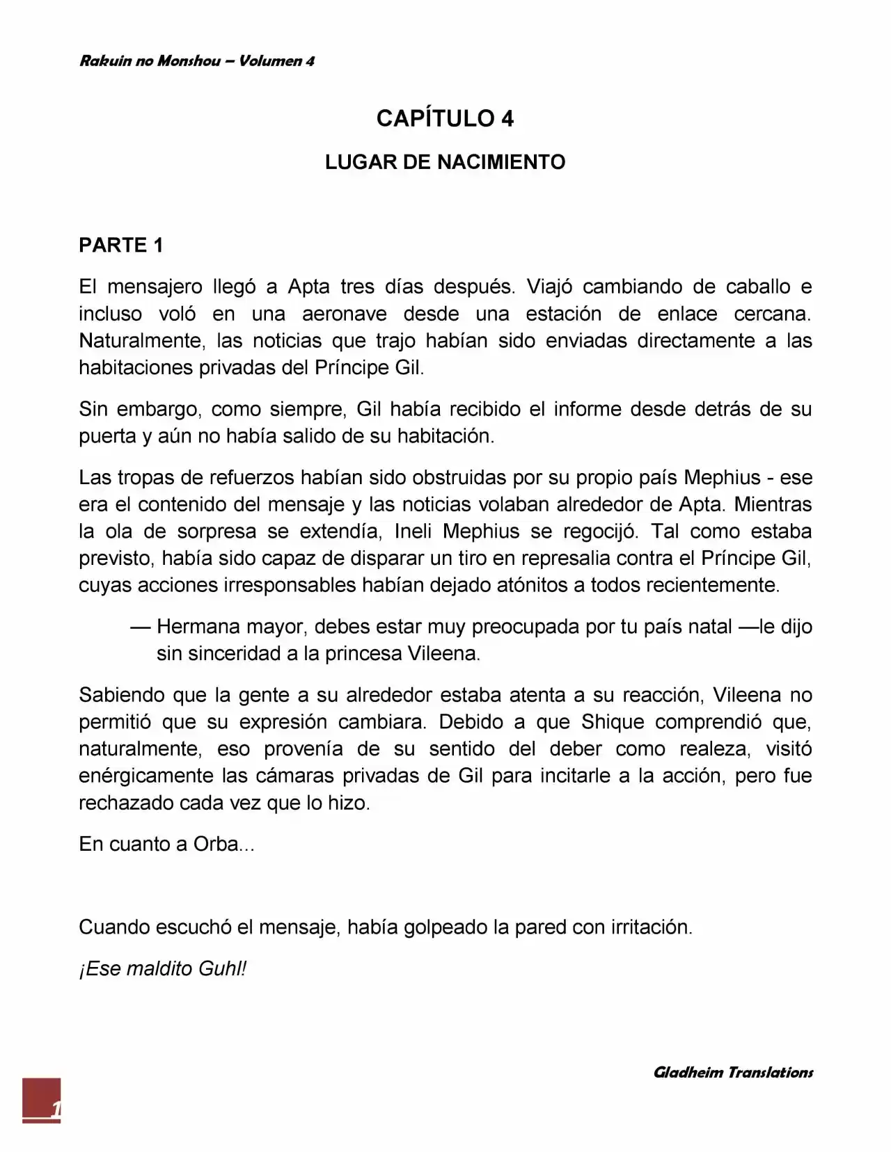 Rakuin No Monshou (Novela) - Capítulo 28 - Página 1 - LectorTMOo