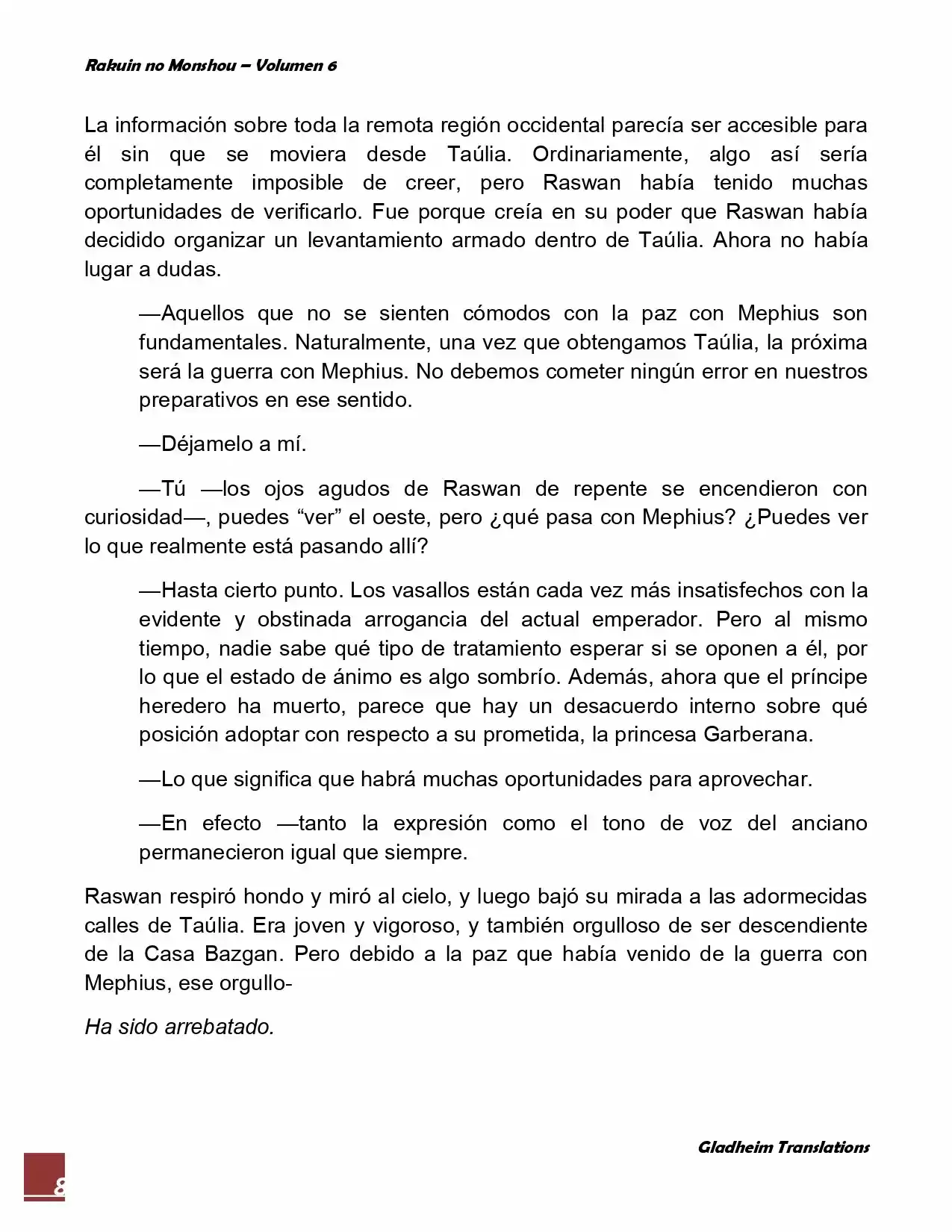 Rakuin No Monshou (Novela) - Capítulo 42 - Página 8 - LectorTMOo