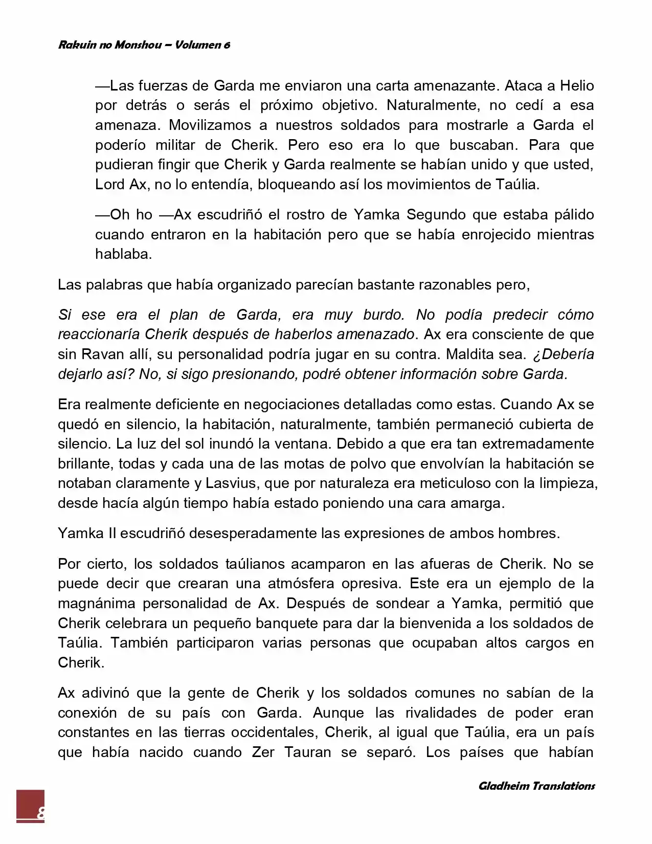 Rakuin No Monshou (Novela) - Capítulo 43 - Página 8 - LectorTMOo