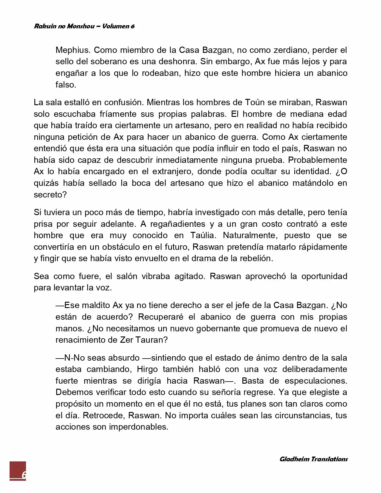 Rakuin No Monshou (Novela) - Capítulo 46 - Página 6 - LectorTMOo