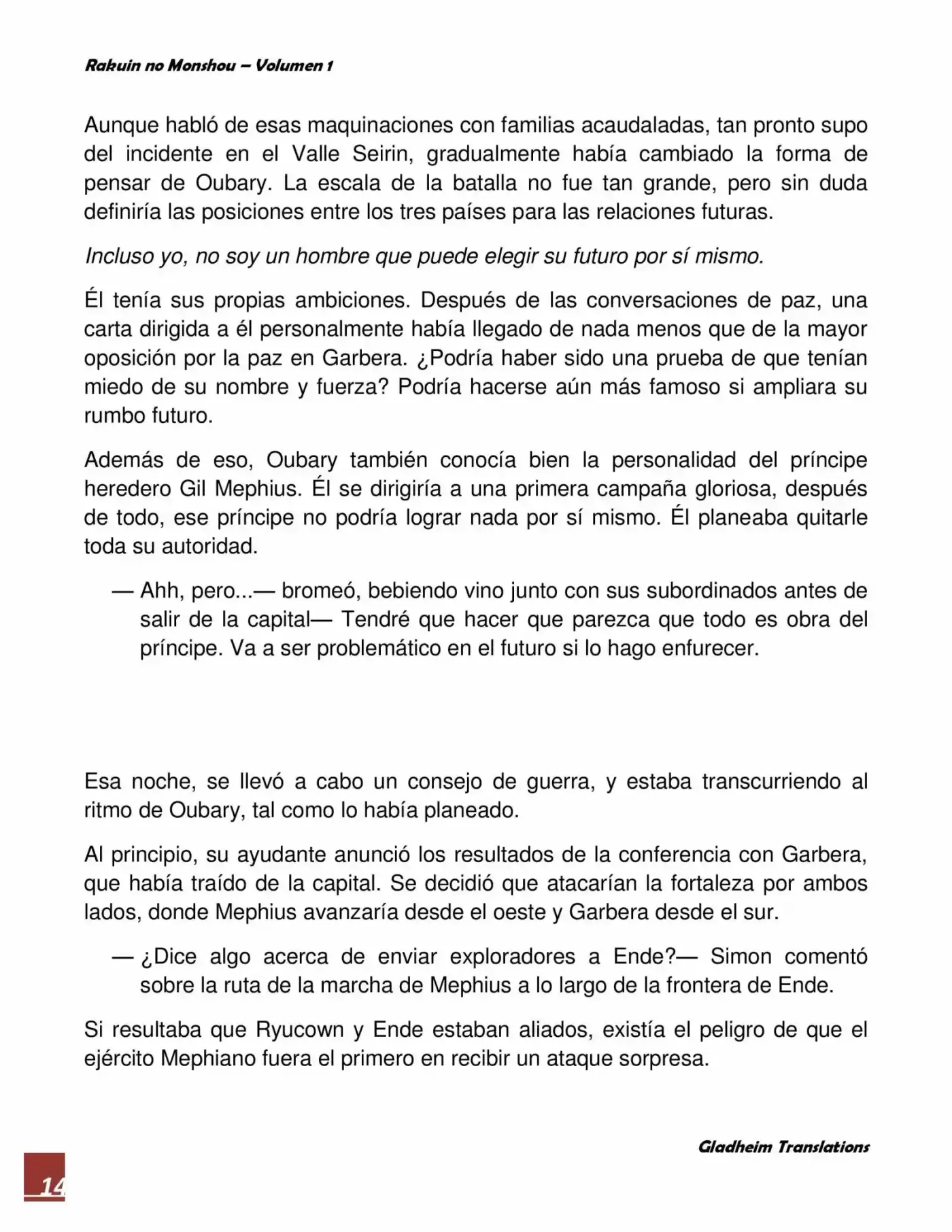 Rakuin No Monshou (Novela) - Capítulo 5 - Página 14 - LectorTMOo